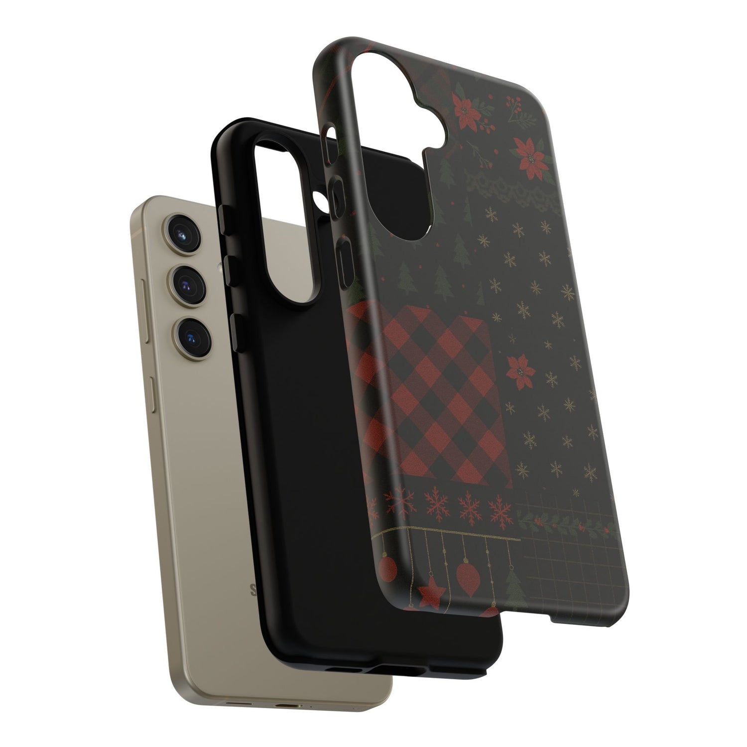 Black Festive Phone Case - Christmas Phone Cover - Tough Design
