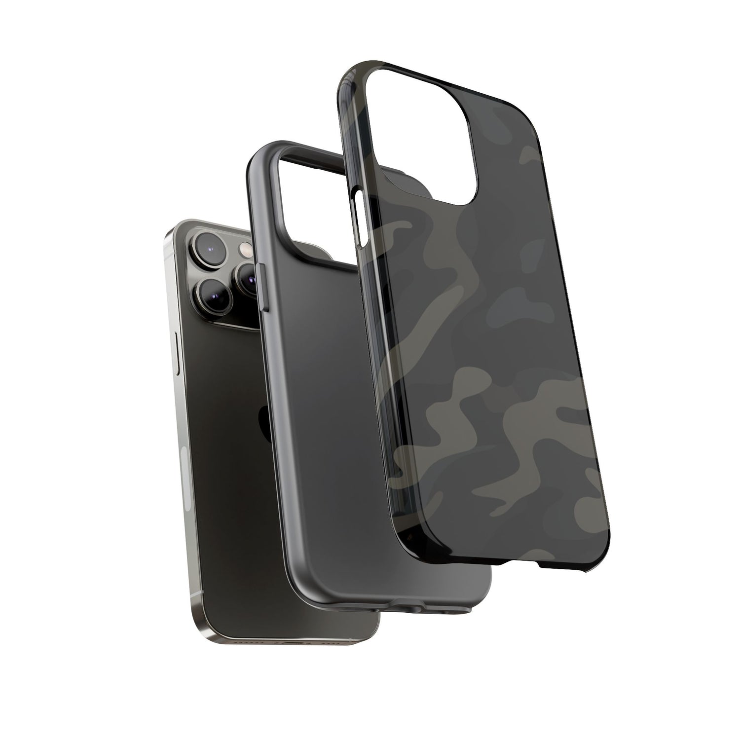 Black Camouflage Phone Case for iPhone, Samsung and Google Pixel