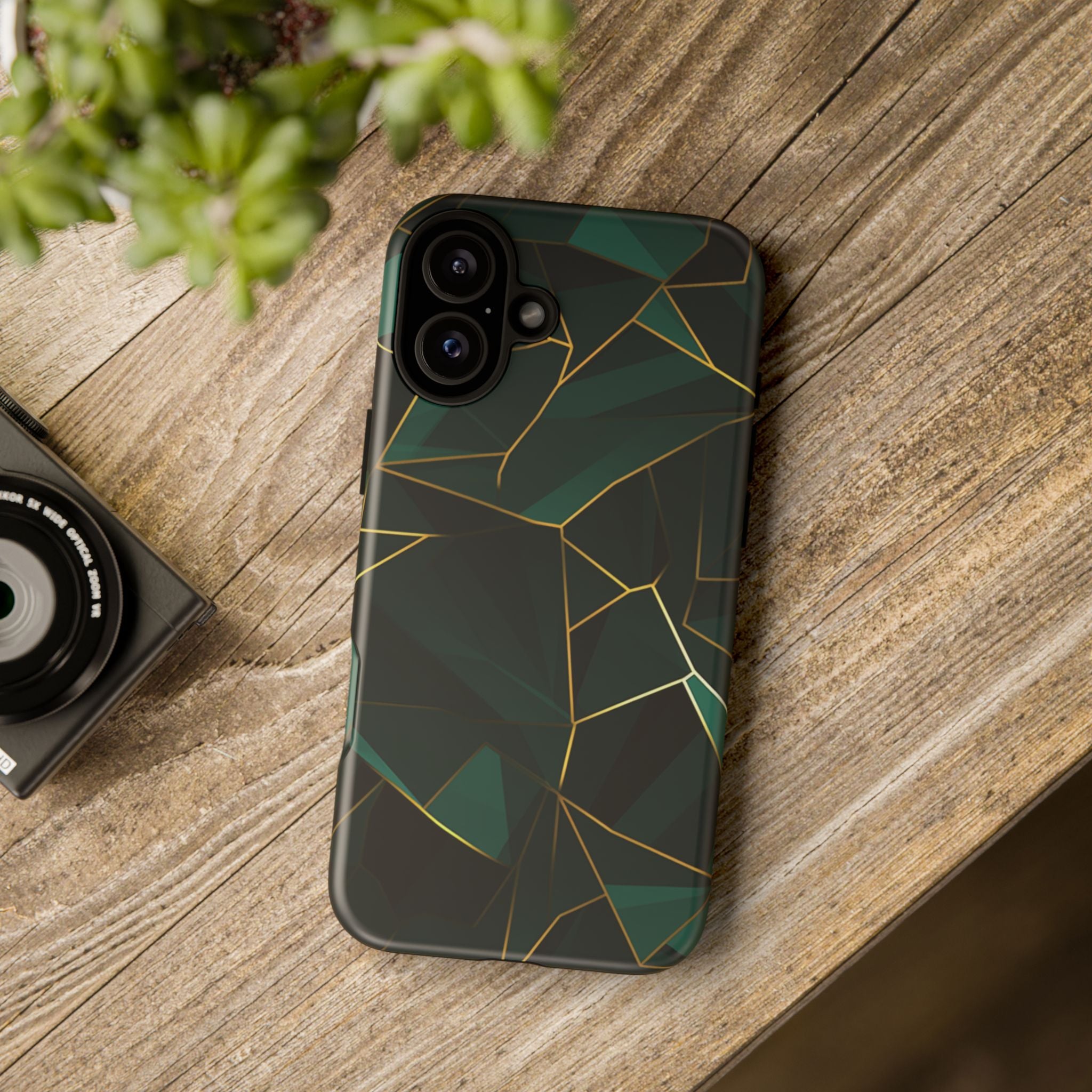 Emerald Veil - Geometric Luxe Phone Case