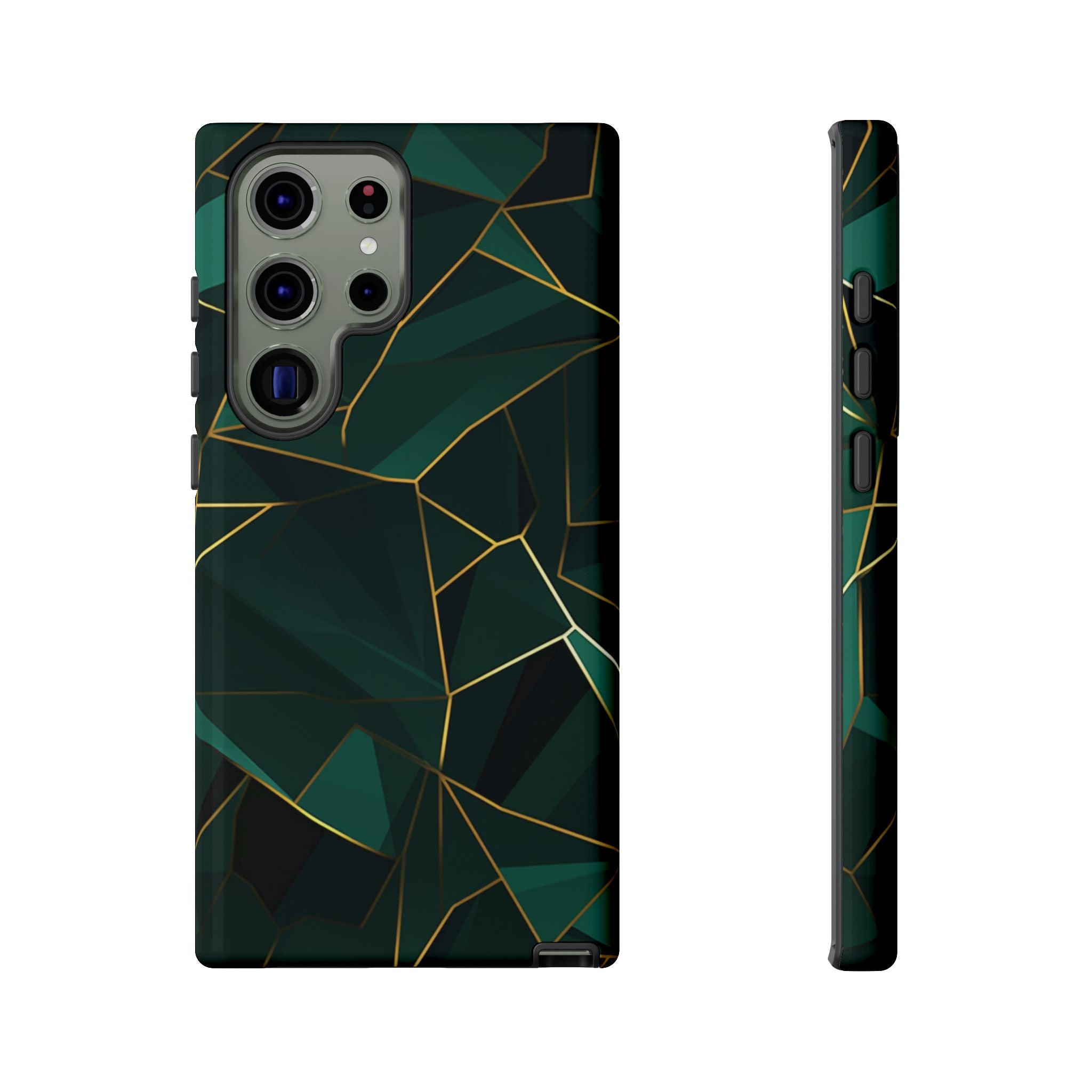 Emerald Veil - Geometric Luxe Phone Case Samsung Galaxy S23 Ultra Glossy