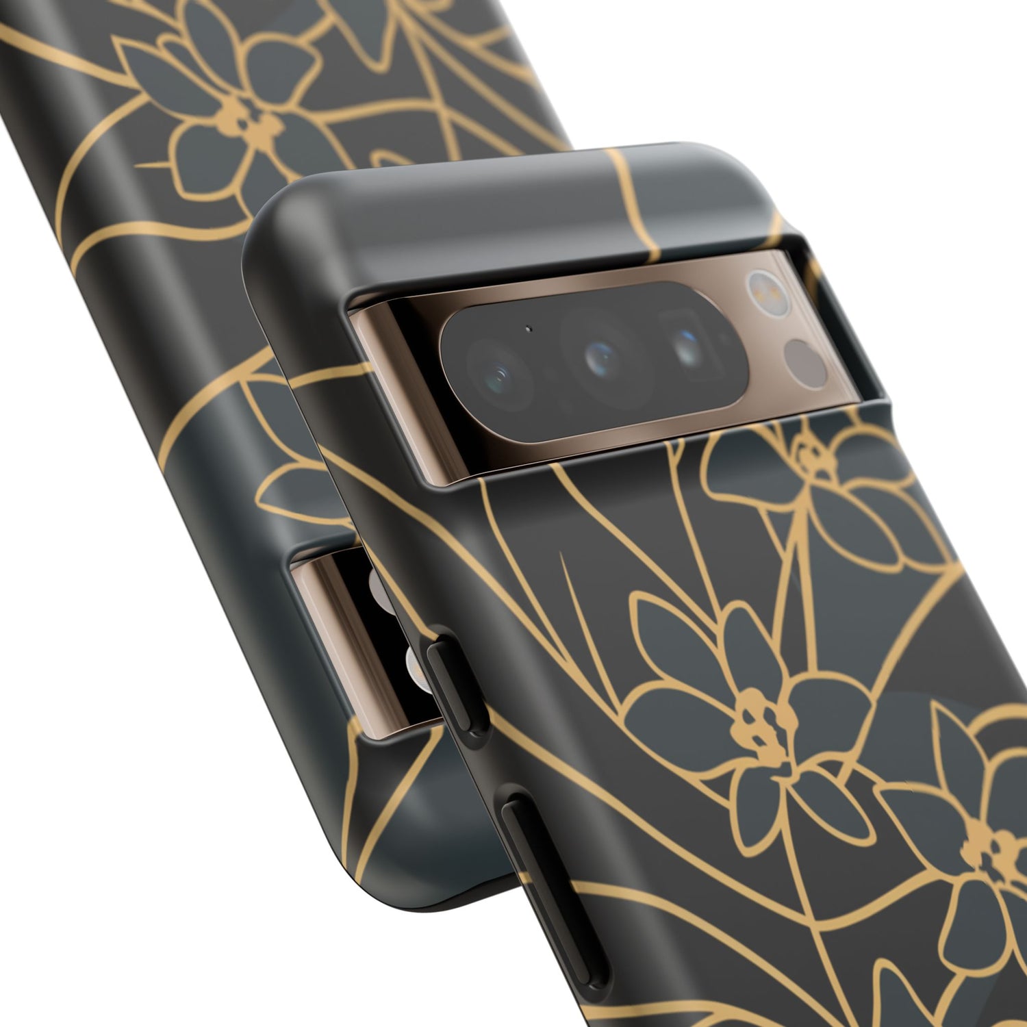 Golden Bloom - Elegant Floral Line Art Phone Case
