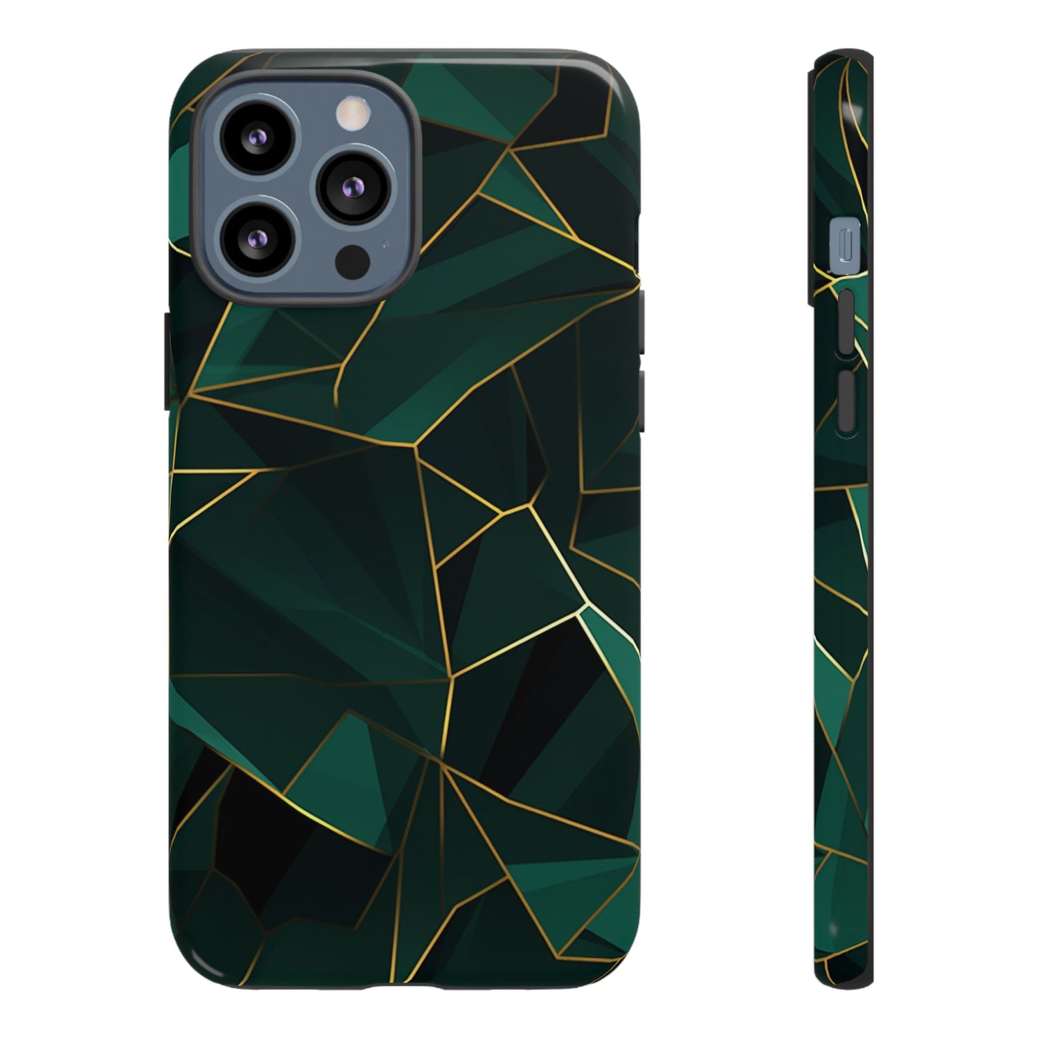 Emerald Veil - Geometric Luxe Phone Case iPhone 13 Pro Max Glossy