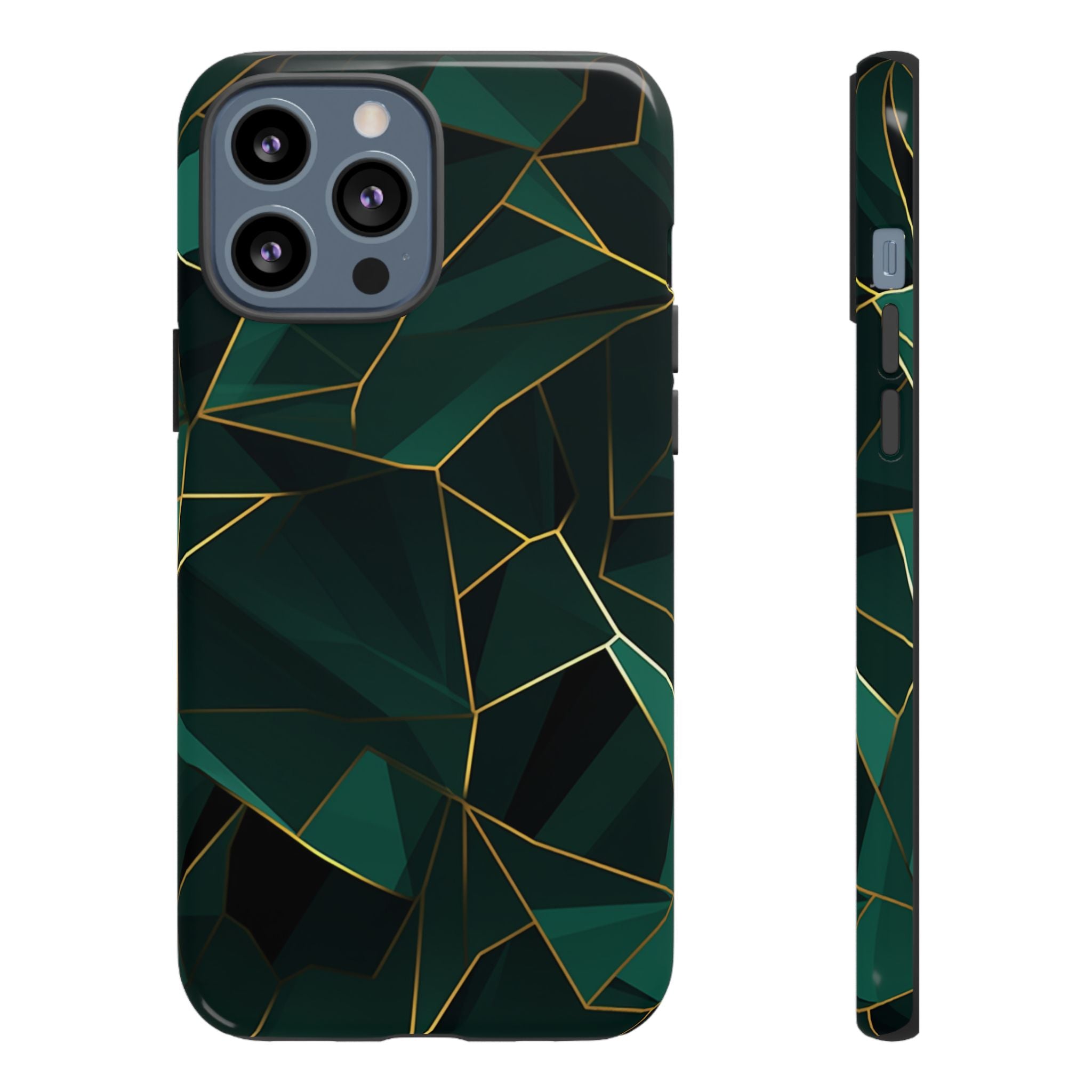 Emerald Veil - Geometric Luxe Phone Case iPhone 13 Pro Max Glossy