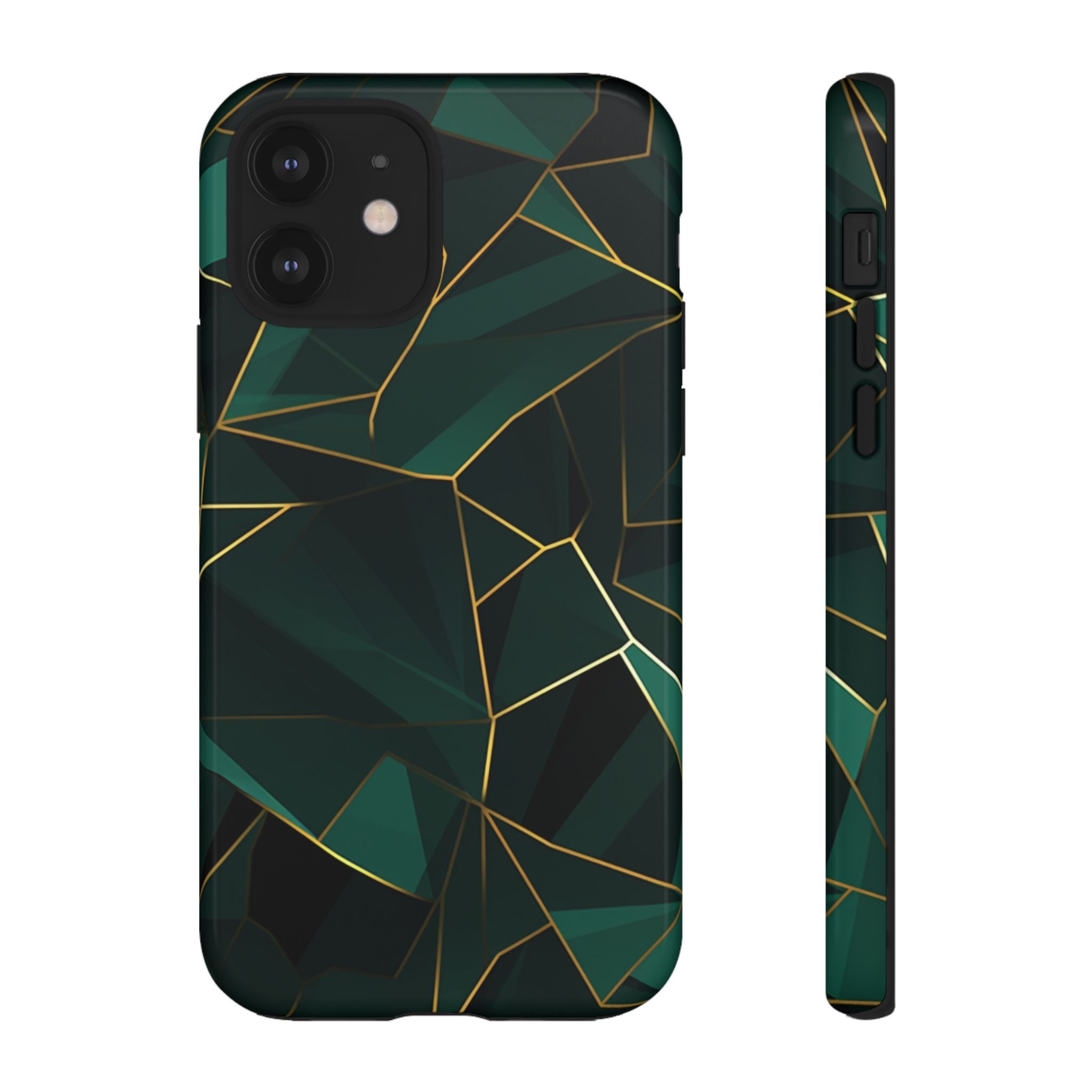Emerald Veil - Geometric Luxe Phone Case iPhone 12 Glossy