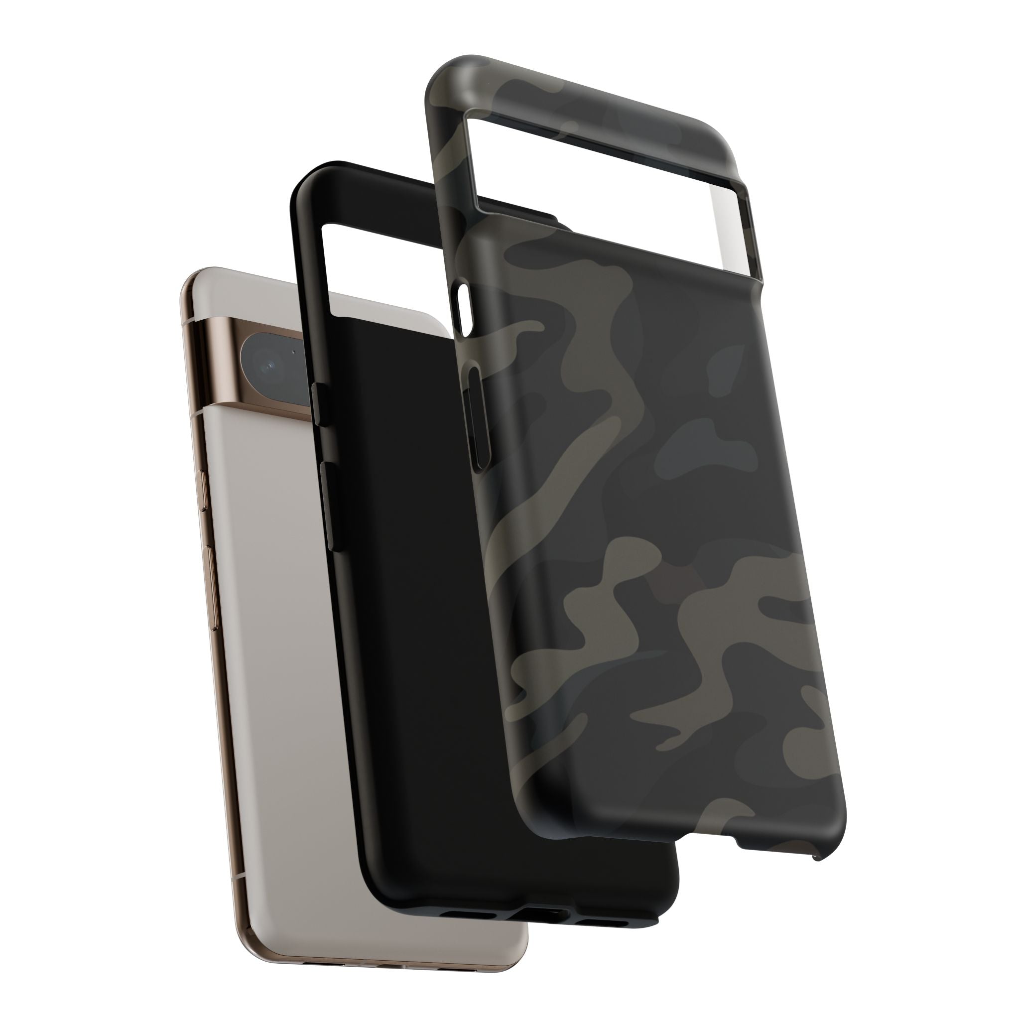 Black Camouflage Phone Case for iPhone, Samsung and Google Pixel