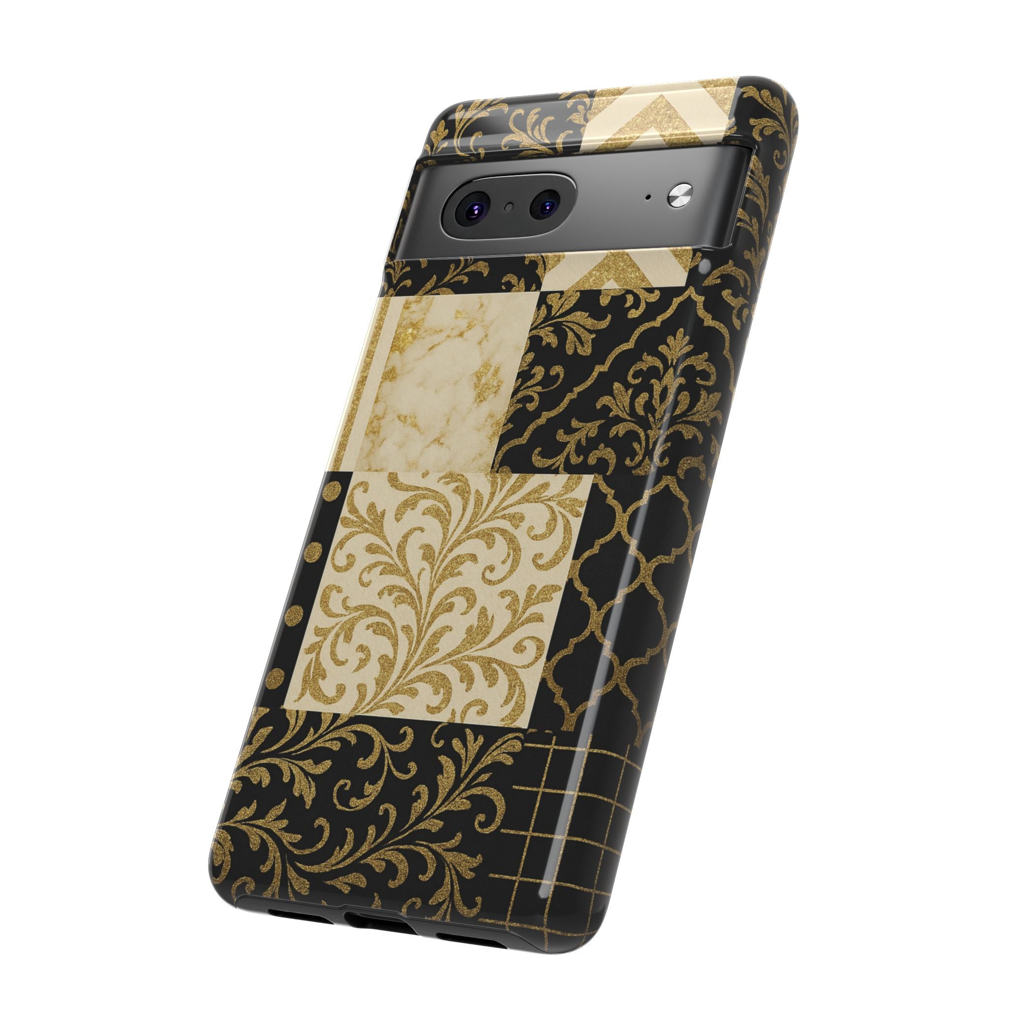 Phone Case, Luxury Black and Gold Festive Design for Christmas Gift, Holiday Decor, Tough Cases, Winter Celebration, Elegant iPhone Cover