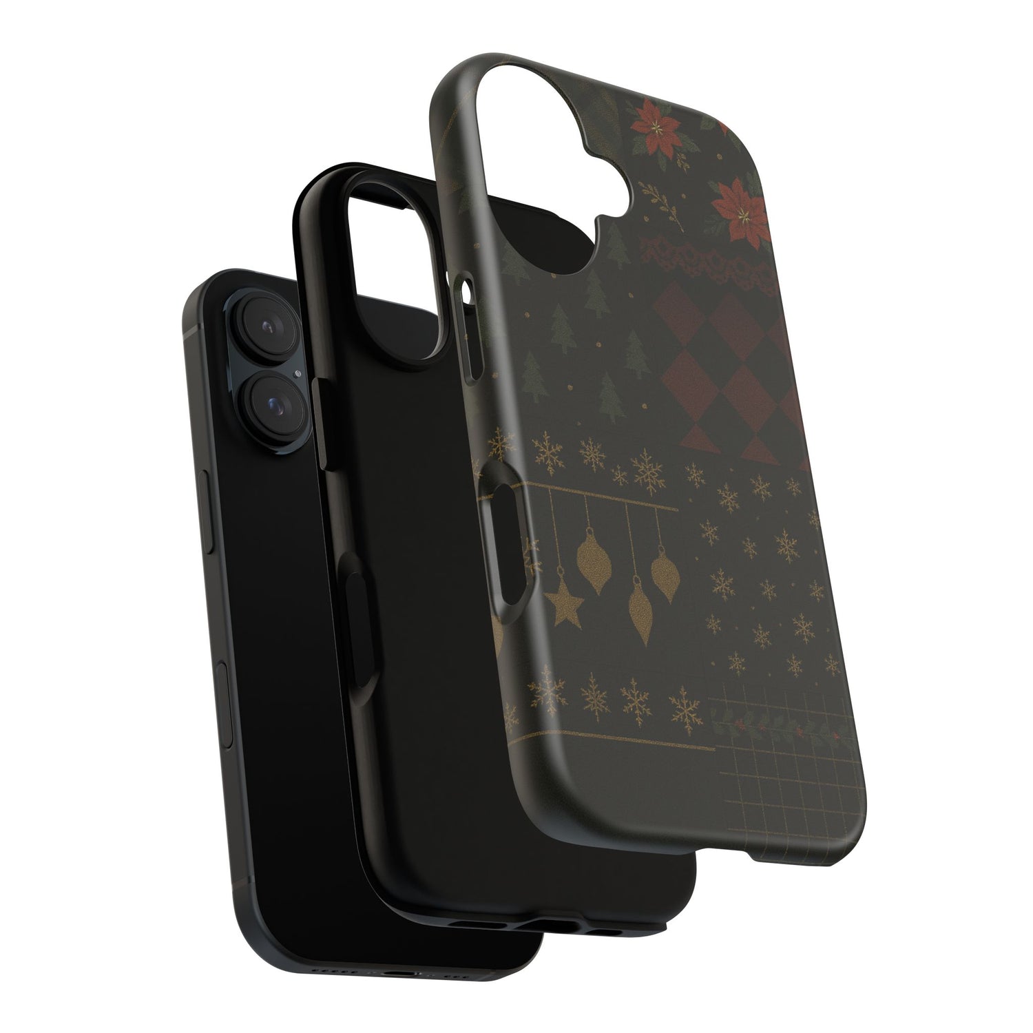 Black Luxury Phone Case for Christmas Festive Season - Tough design