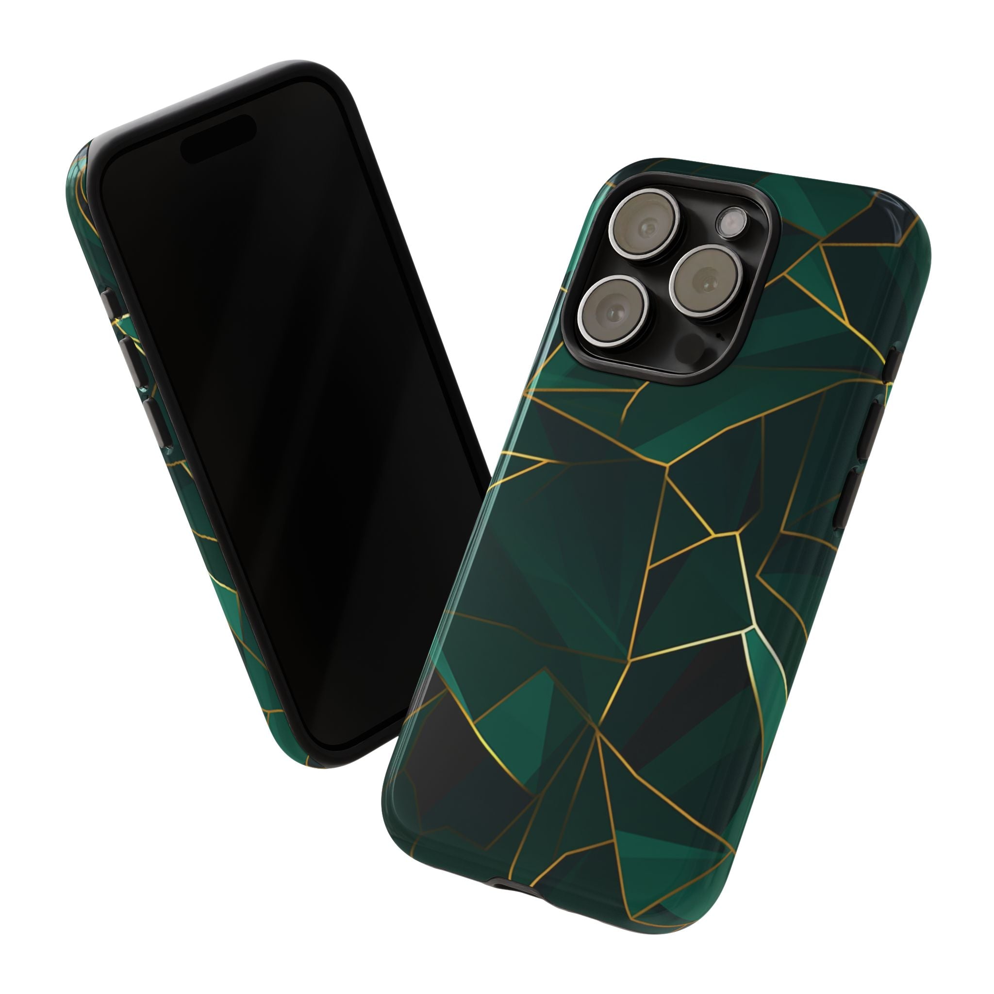 Emerald Veil - Geometric Luxe Phone Case