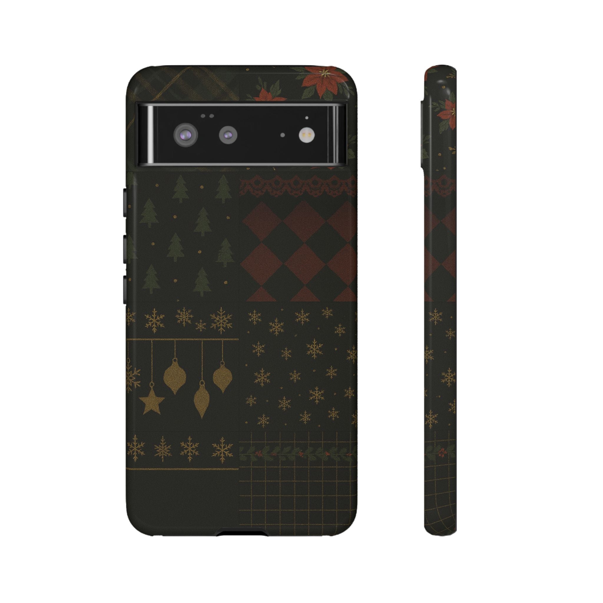 Black Luxury Phone Case for Christmas Festive Season - Tough design Google Pixel 6 Glossy