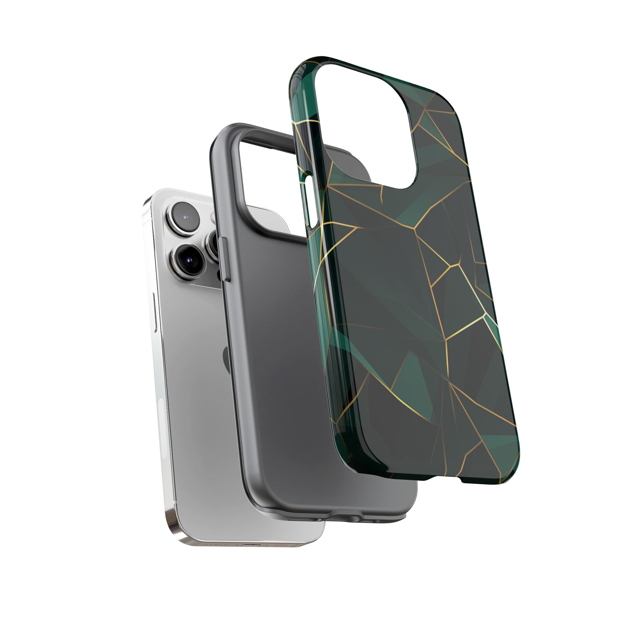 Emerald Veil - Geometric Luxe Phone Case