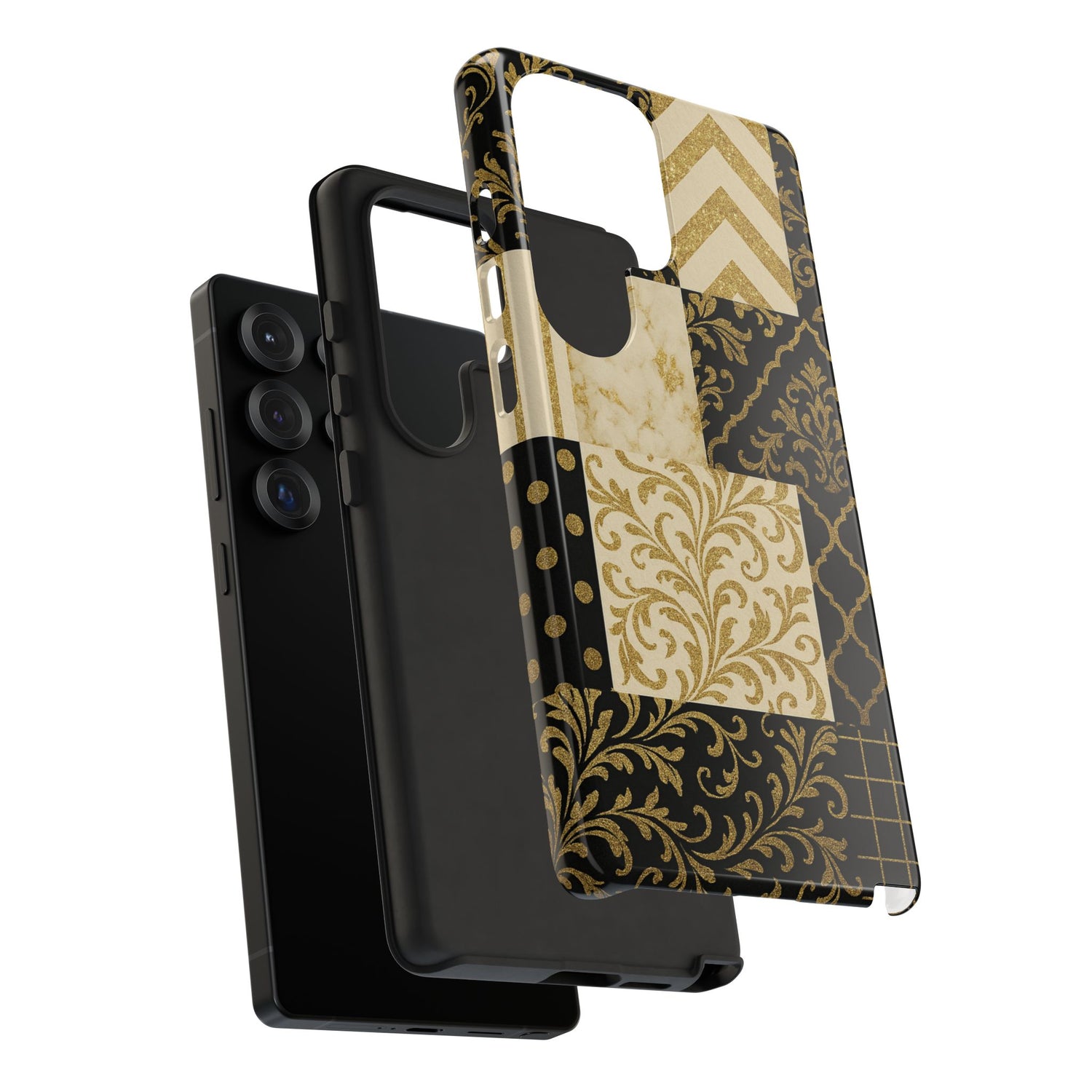 Phone Case, Luxury Black and Gold Festive Design for Christmas Gift, Holiday Decor, Tough Cases, Winter Celebration, Elegant iPhone Cover