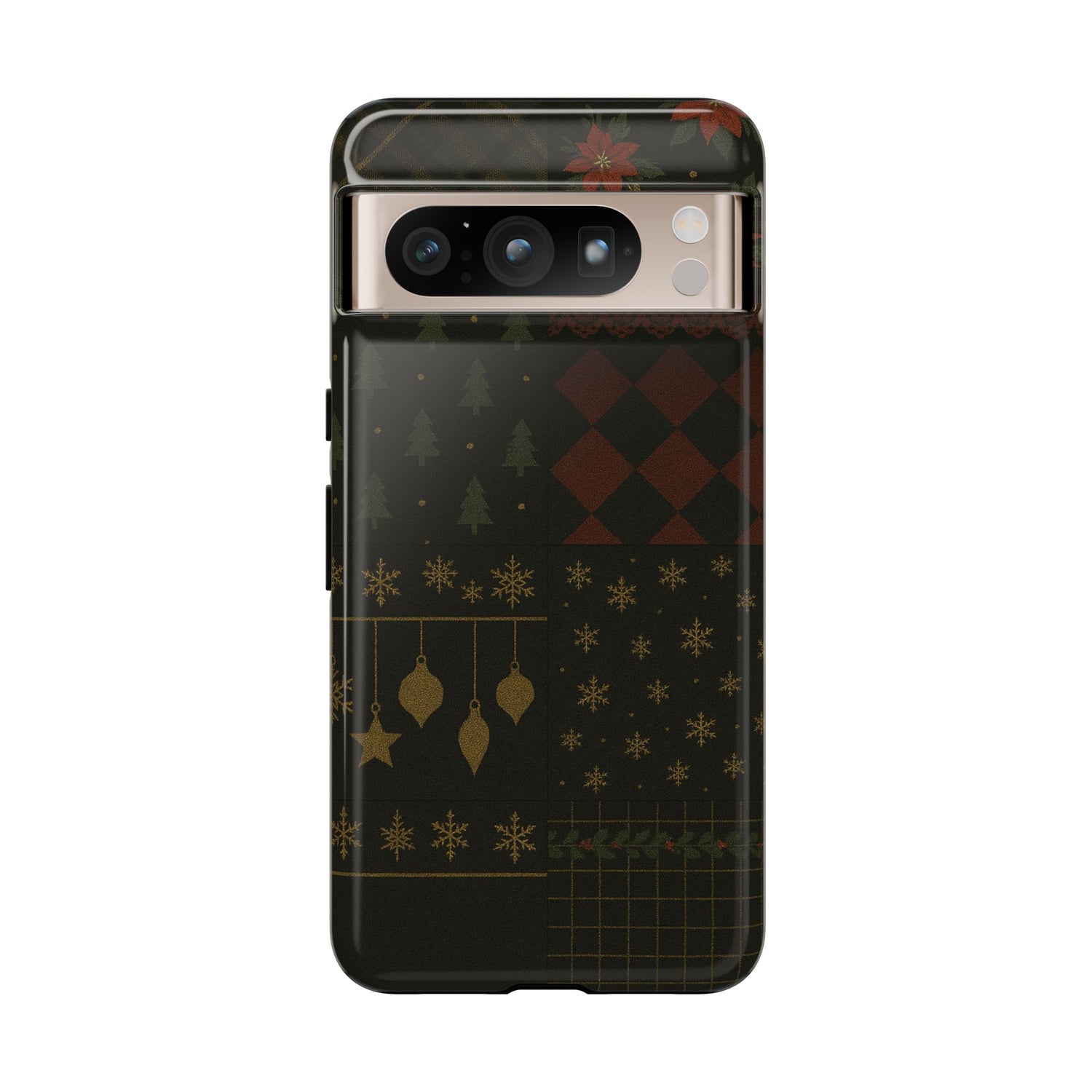 Black Luxury Phone Case for Christmas Festive Season - Tough design Google Pixel 8 Pro Glossy