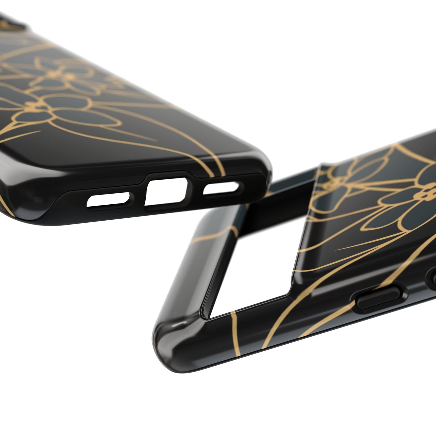 Golden Bloom - Elegant Floral Line Art Phone Case