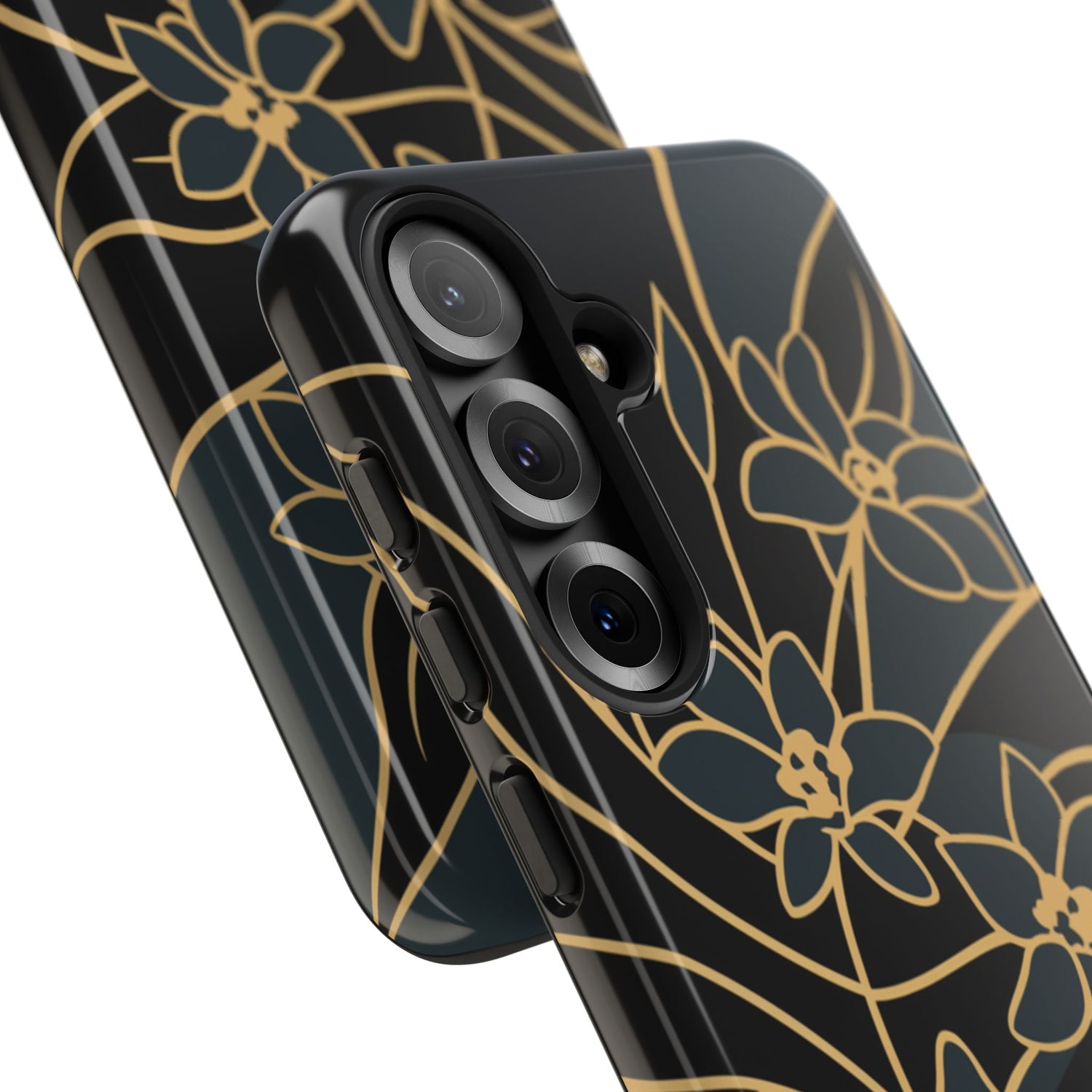 Golden Bloom - Elegant Floral Line Art Phone Case