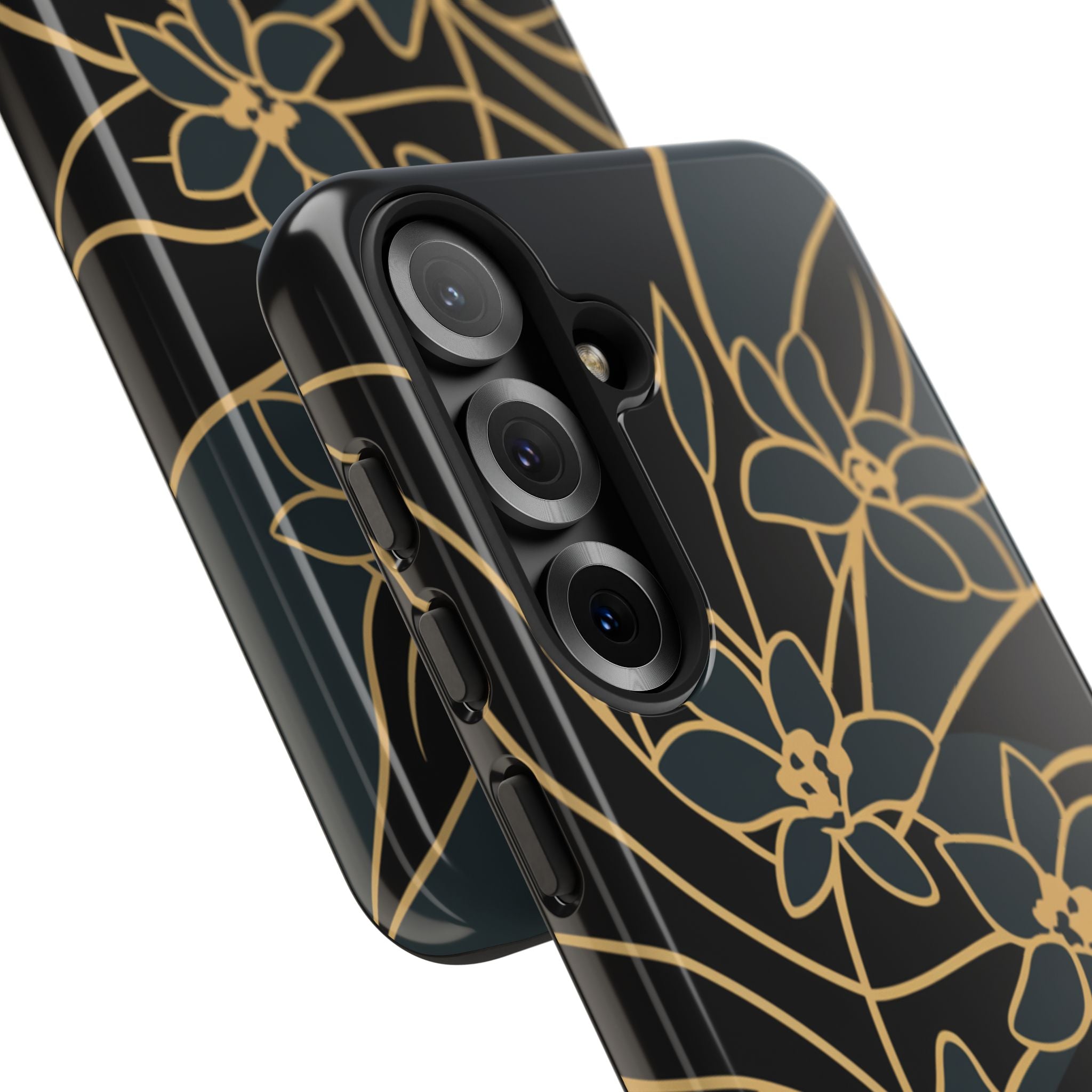 Golden Bloom - Elegant Floral Line Art Phone Case
