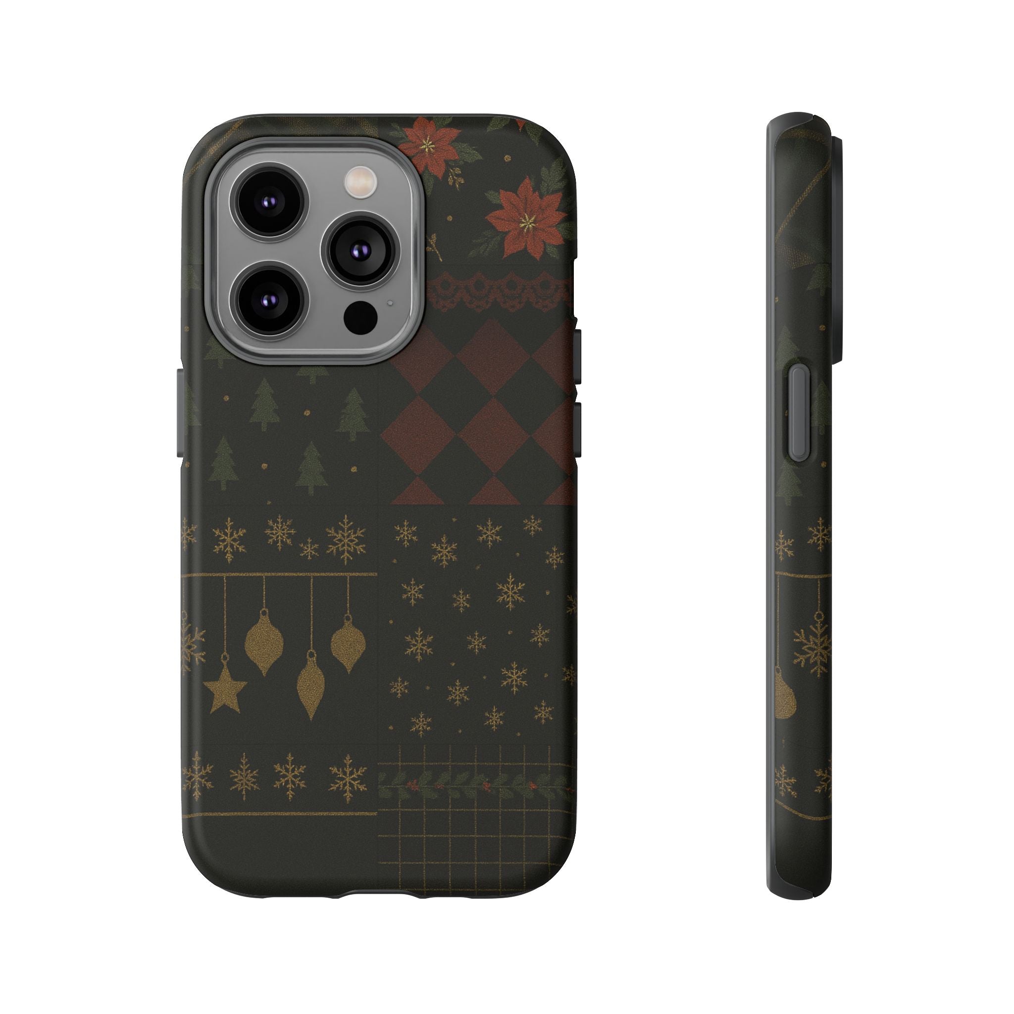 Black Luxury Phone Case for Christmas Festive Season - Tough design iPhone 14 Pro Matte