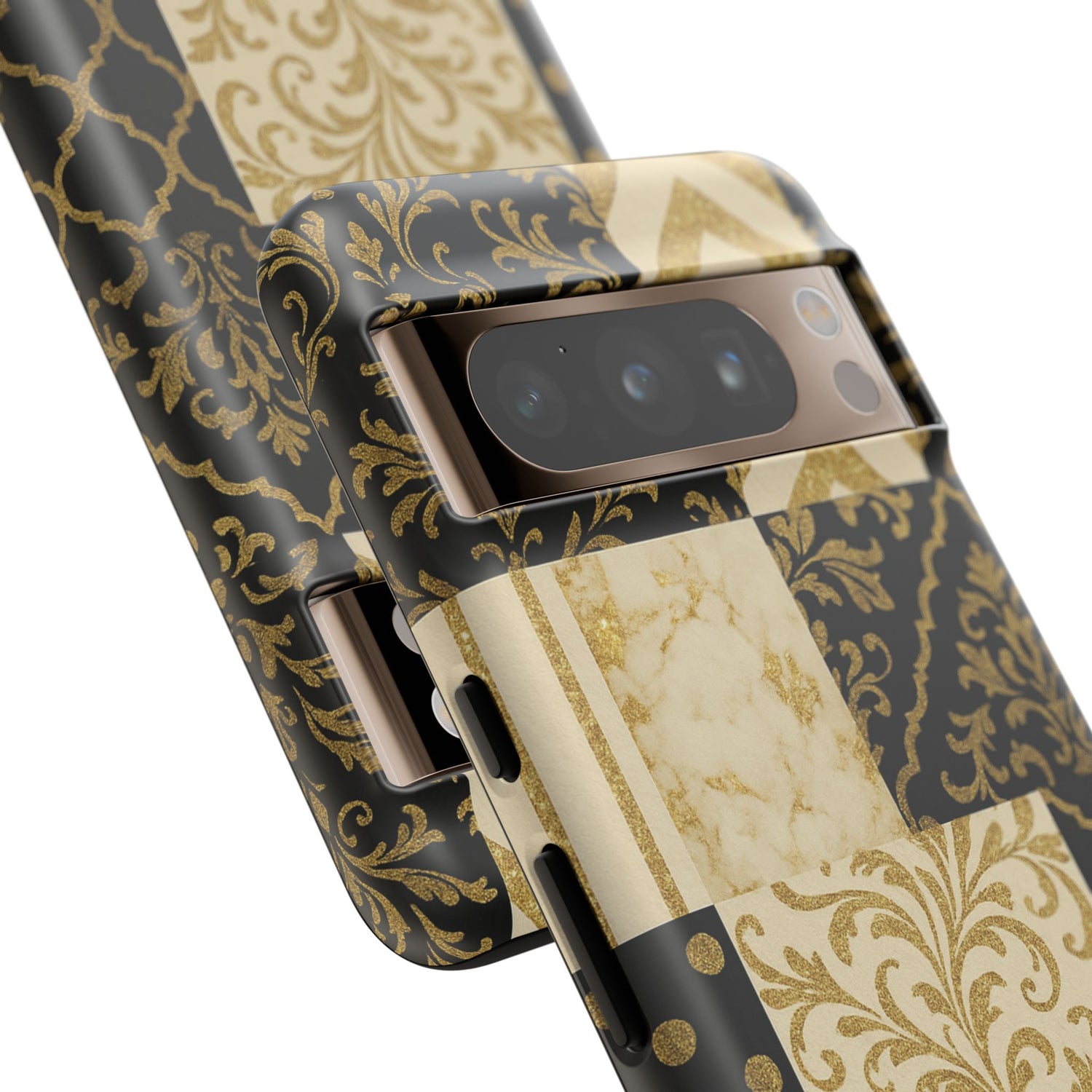 Phone Case, Luxury Black and Gold Festive Design for Christmas Gift, Holiday Decor, Tough Cases, Winter Celebration, Elegant iPhone Cover