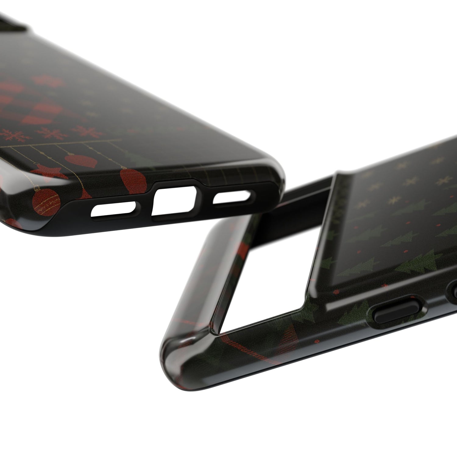 Black Festive Phone Case - Christmas Phone Cover - Tough Design