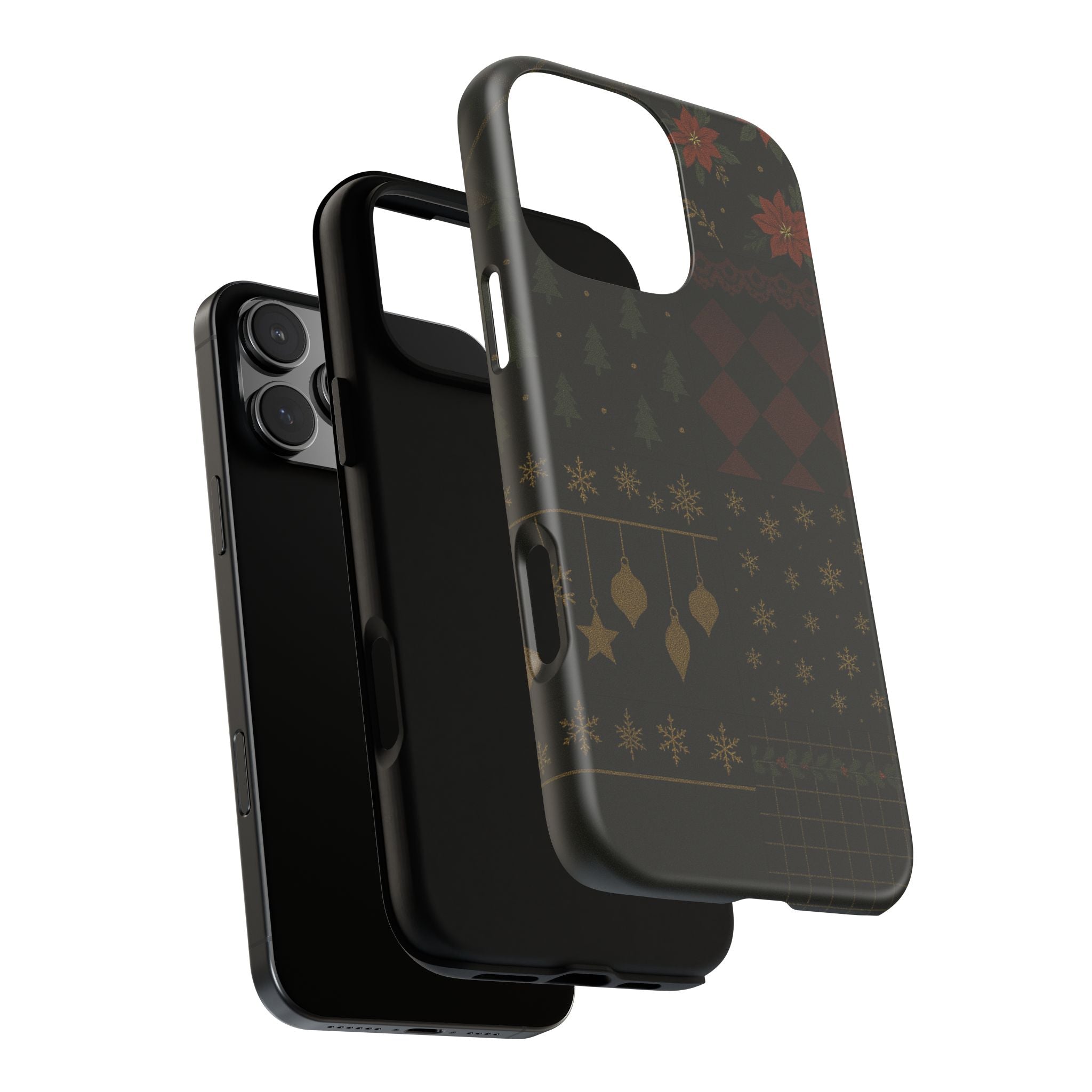 Black Luxury Phone Case for Christmas Festive Season - Tough design