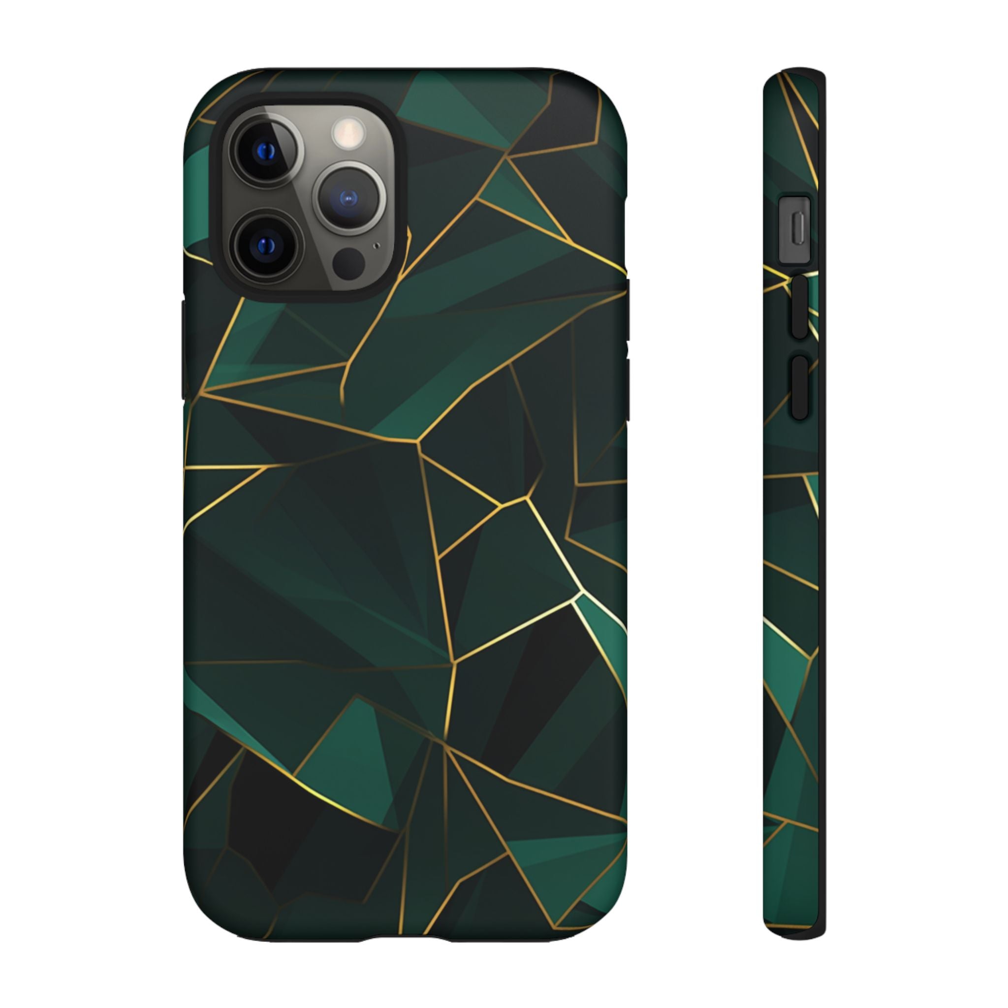 Emerald Veil - Geometric Luxe Phone Case iPhone 12 Pro Matte