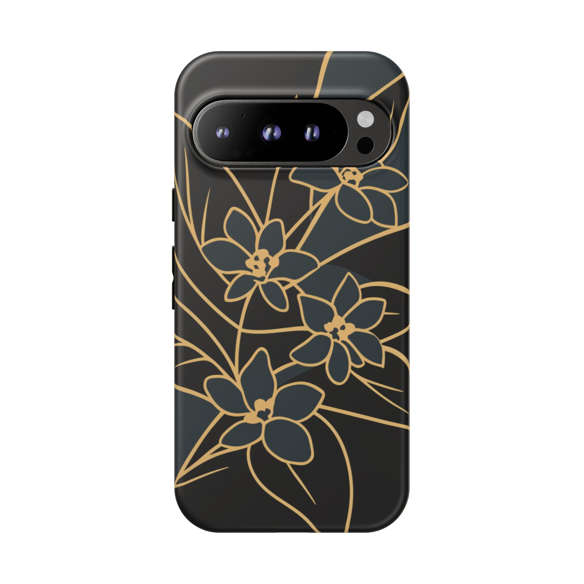 Golden Bloom - Elegant Floral Line Art Phone Case Google Pixel 9 Pro Matte