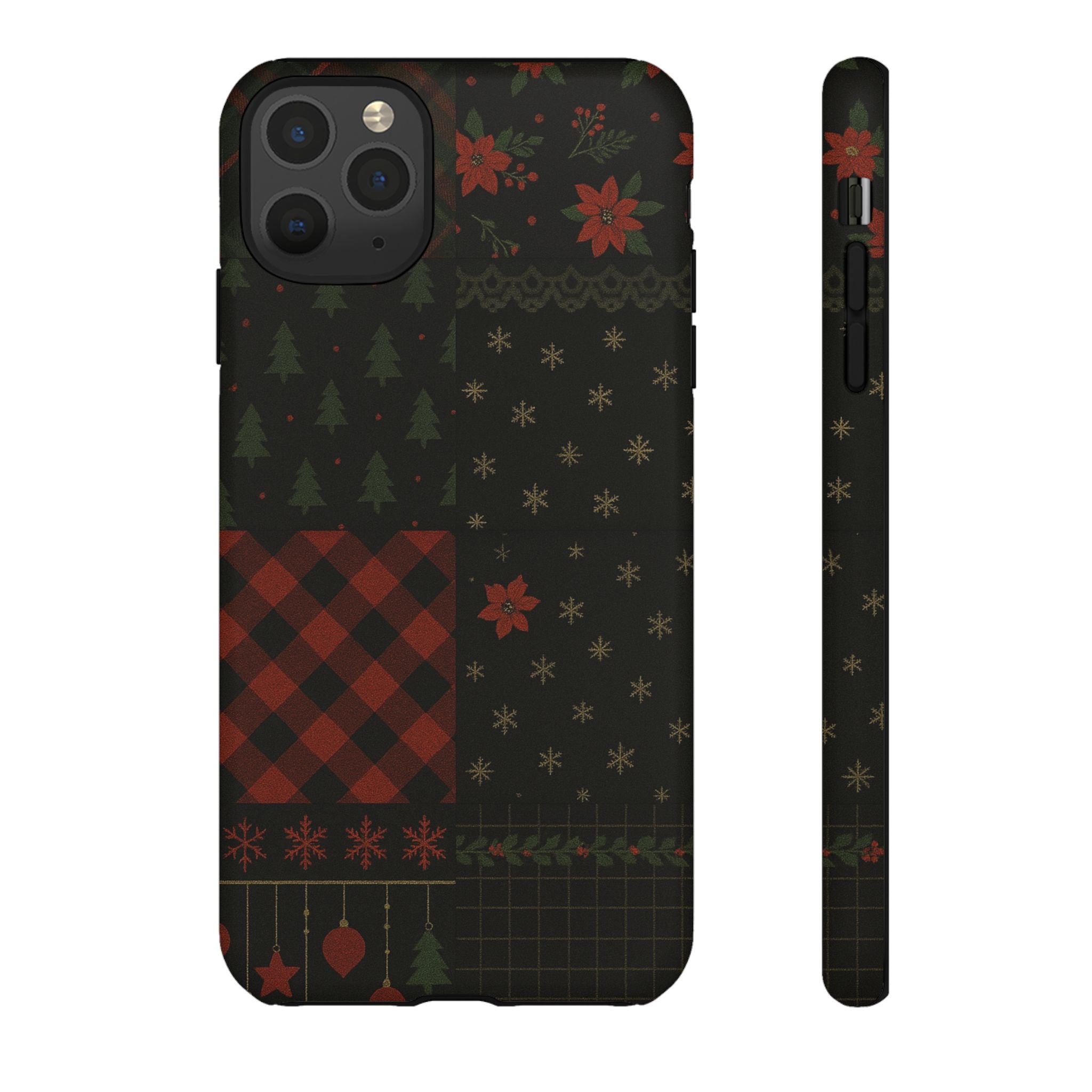 Black Festive Phone Case - Christmas Phone Cover - Tough Design iPhone 11 Pro Max Matte
