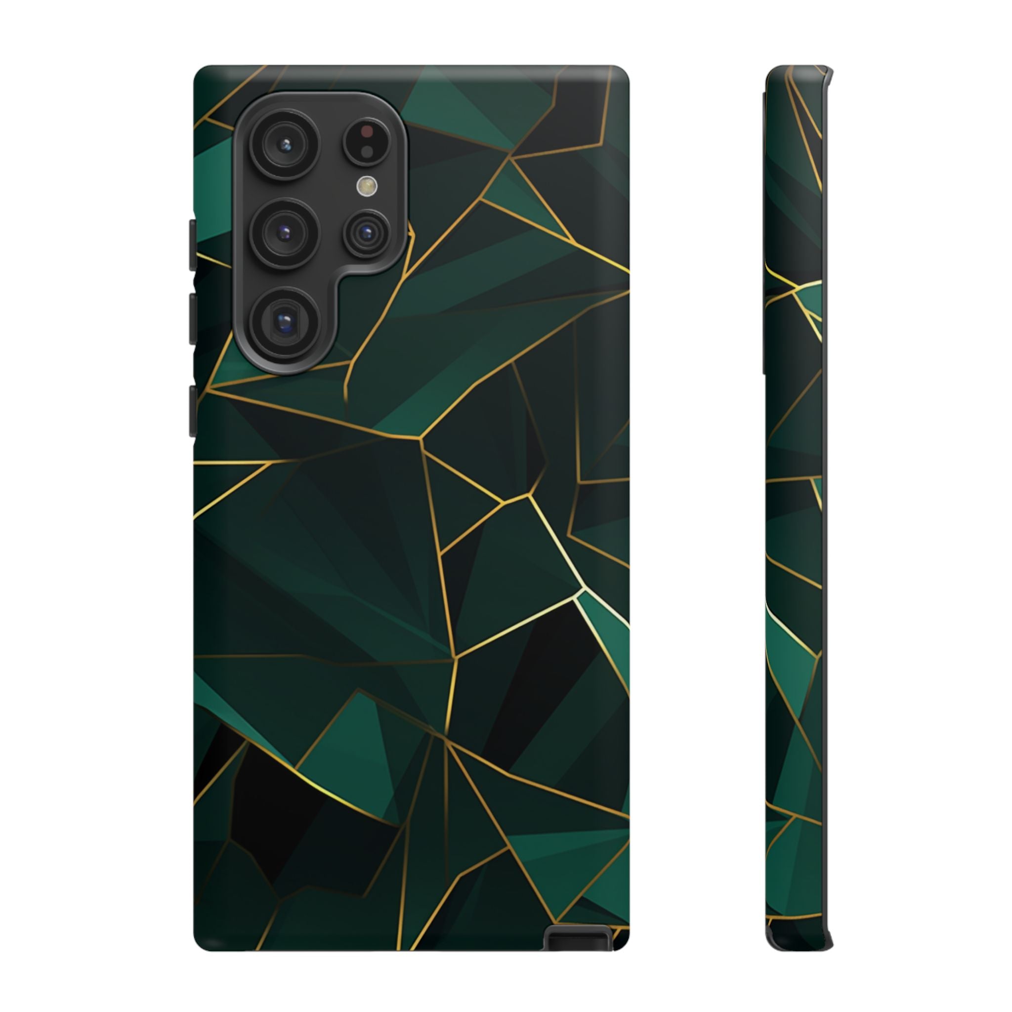 Emerald Veil - Geometric Luxe Phone Case Samsung Galaxy S22 Ultra Matte