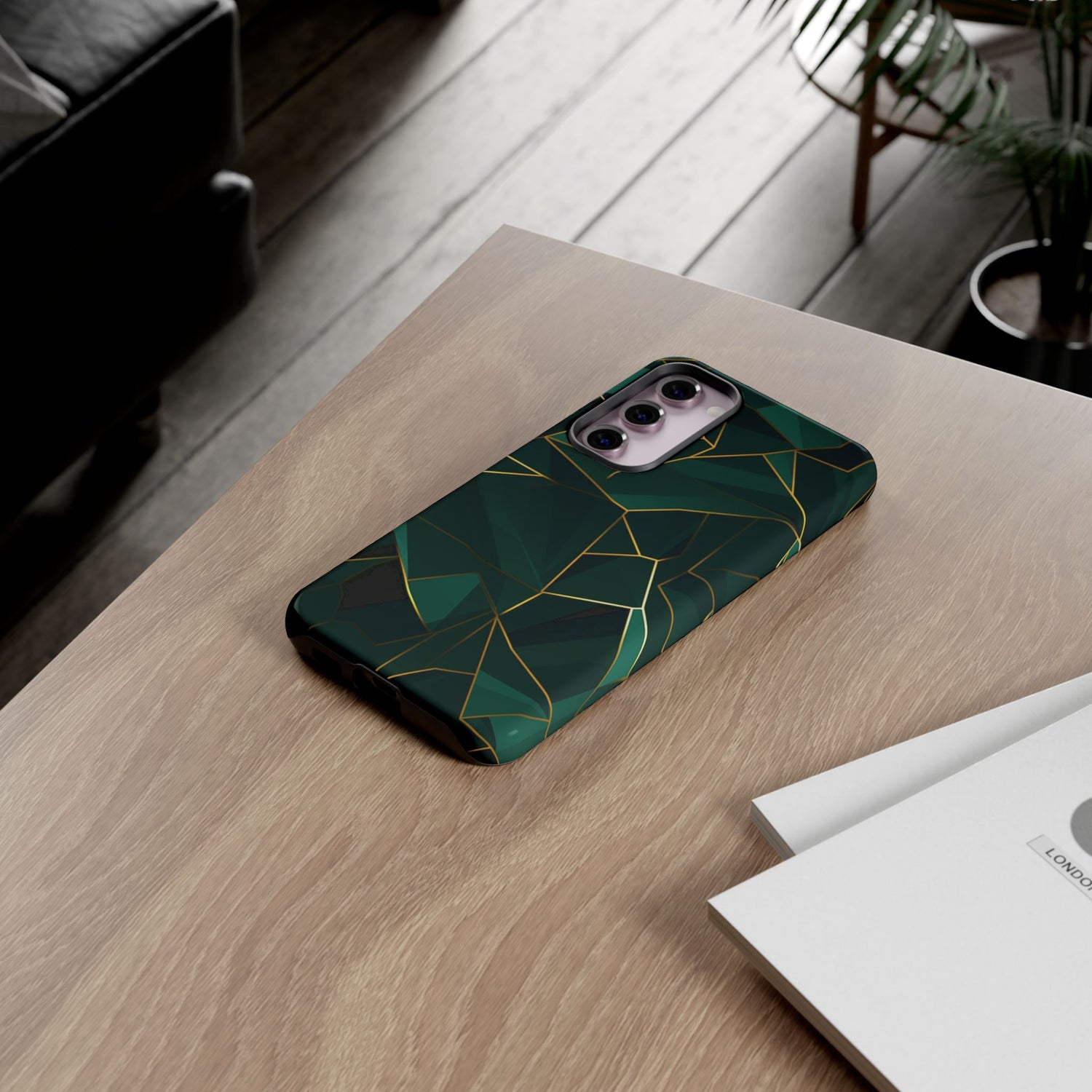 Emerald Veil - Geometric Luxe Phone Case