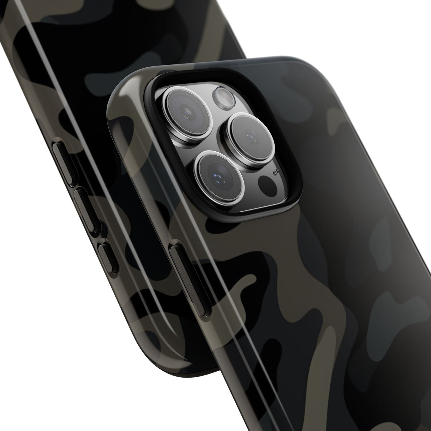 Black Camouflage Phone Case for iPhone, Samsung and Google Pixel