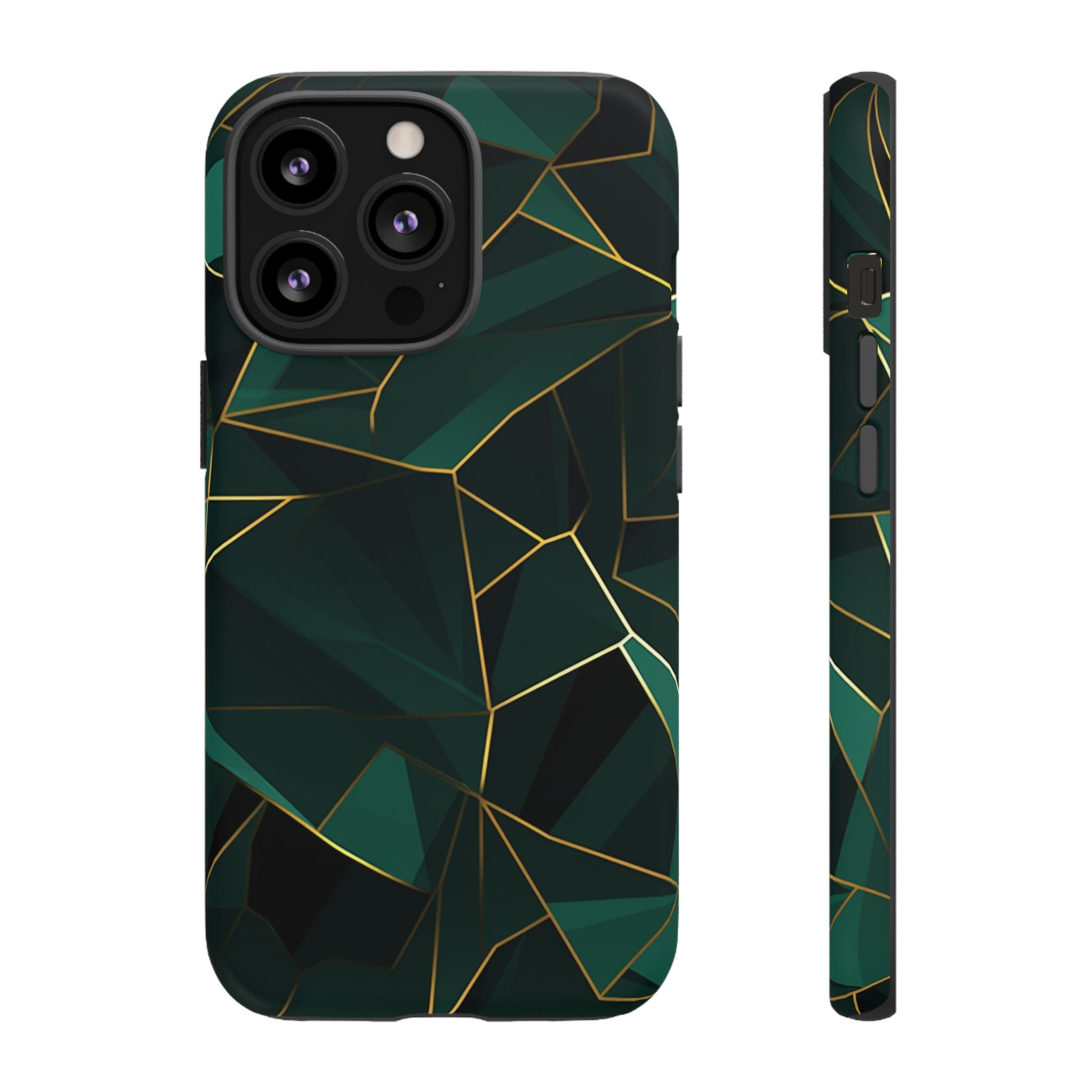 Emerald Veil - Geometric Luxe Phone Case iPhone 13 Pro Matte