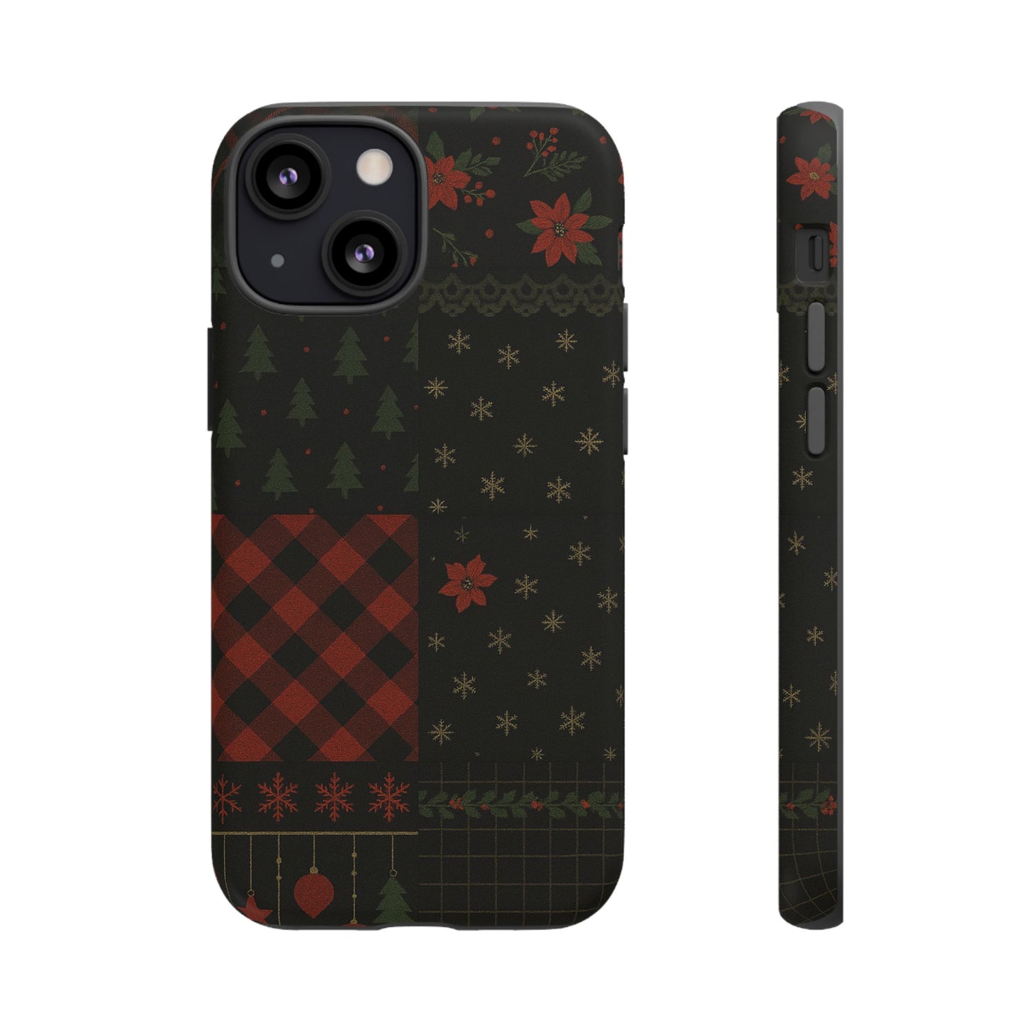 Black Festive Phone Case - Christmas Phone Cover - Tough Design iPhone 13 Mini Matte