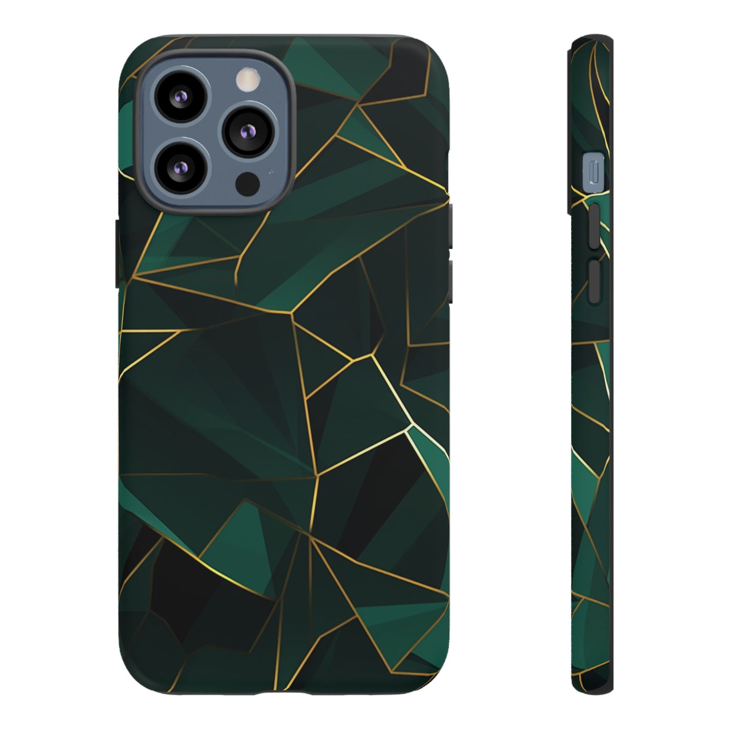 Emerald Veil - Geometric Luxe Phone Case iPhone 13 Pro Max Matte