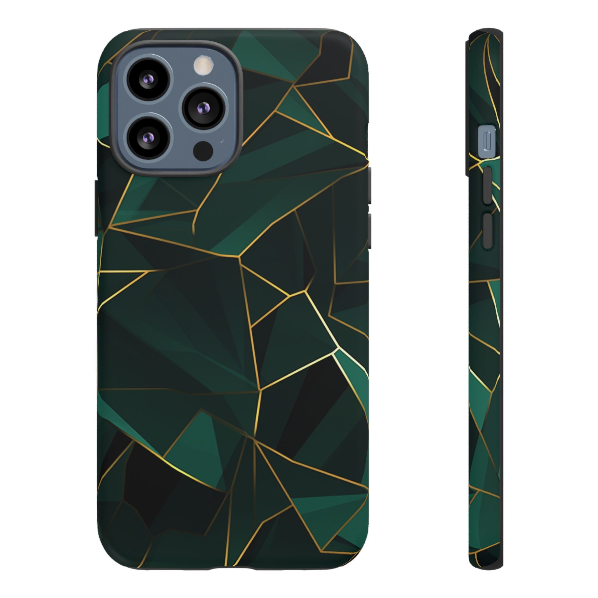 Emerald Veil - Geometric Luxe Phone Case iPhone 13 Pro Max Matte