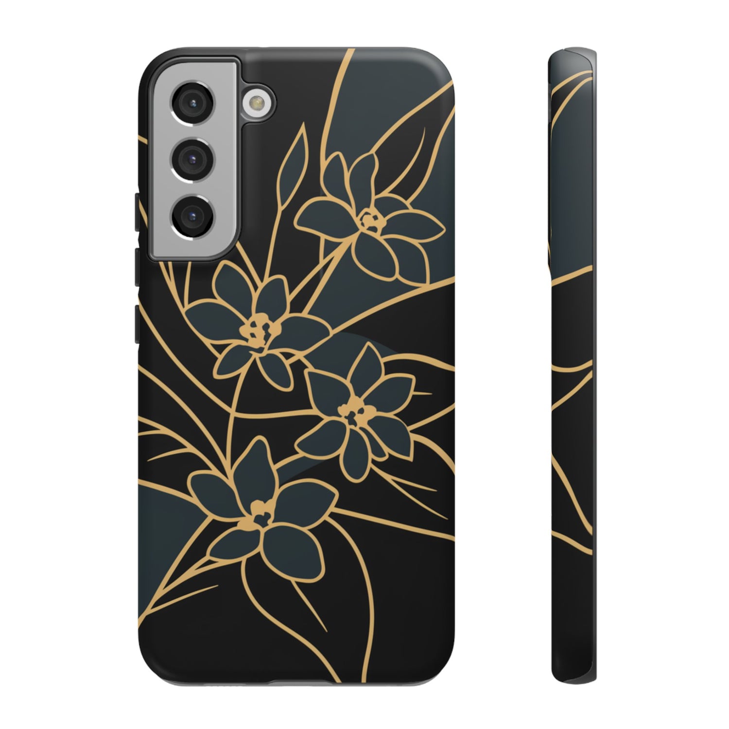 Golden Bloom - Elegant Floral Line Art Phone Case Samsung Galaxy S22 Plus Matte