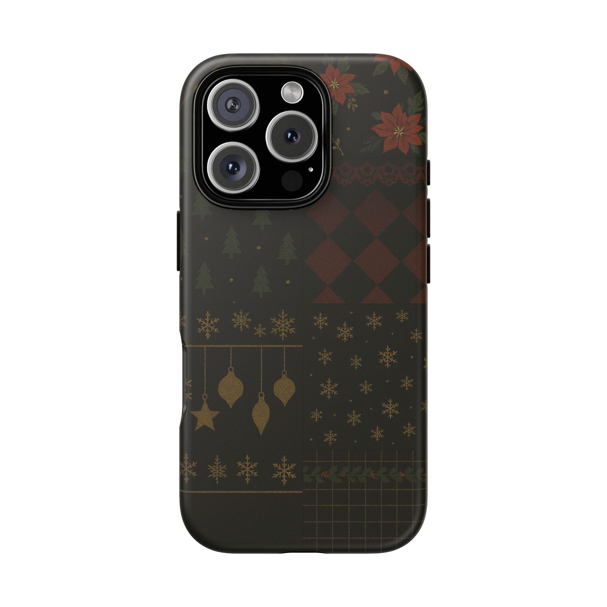 Black Luxury Phone Case for Christmas Festive Season - Tough design iPhone 16 Pro Matte