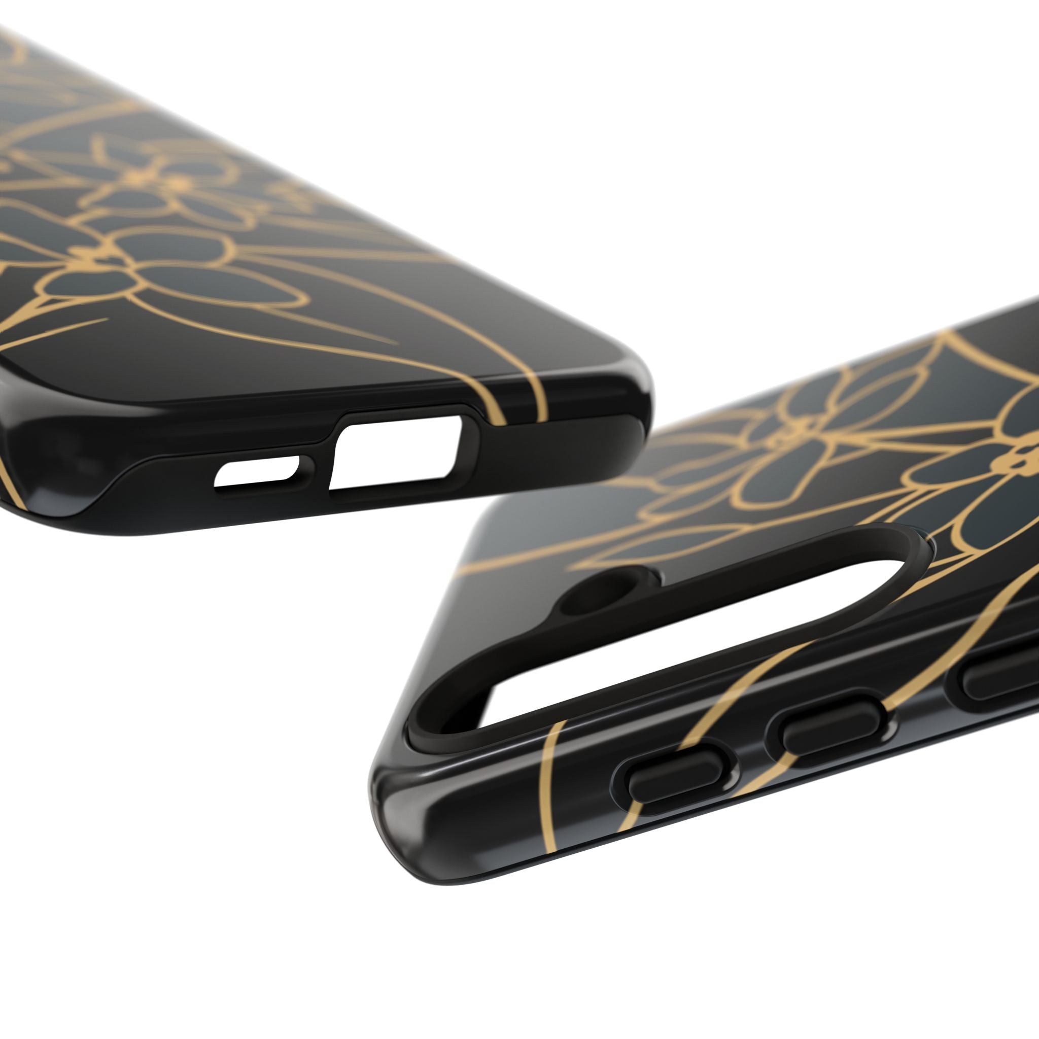 Golden Bloom - Elegant Floral Line Art Phone Case