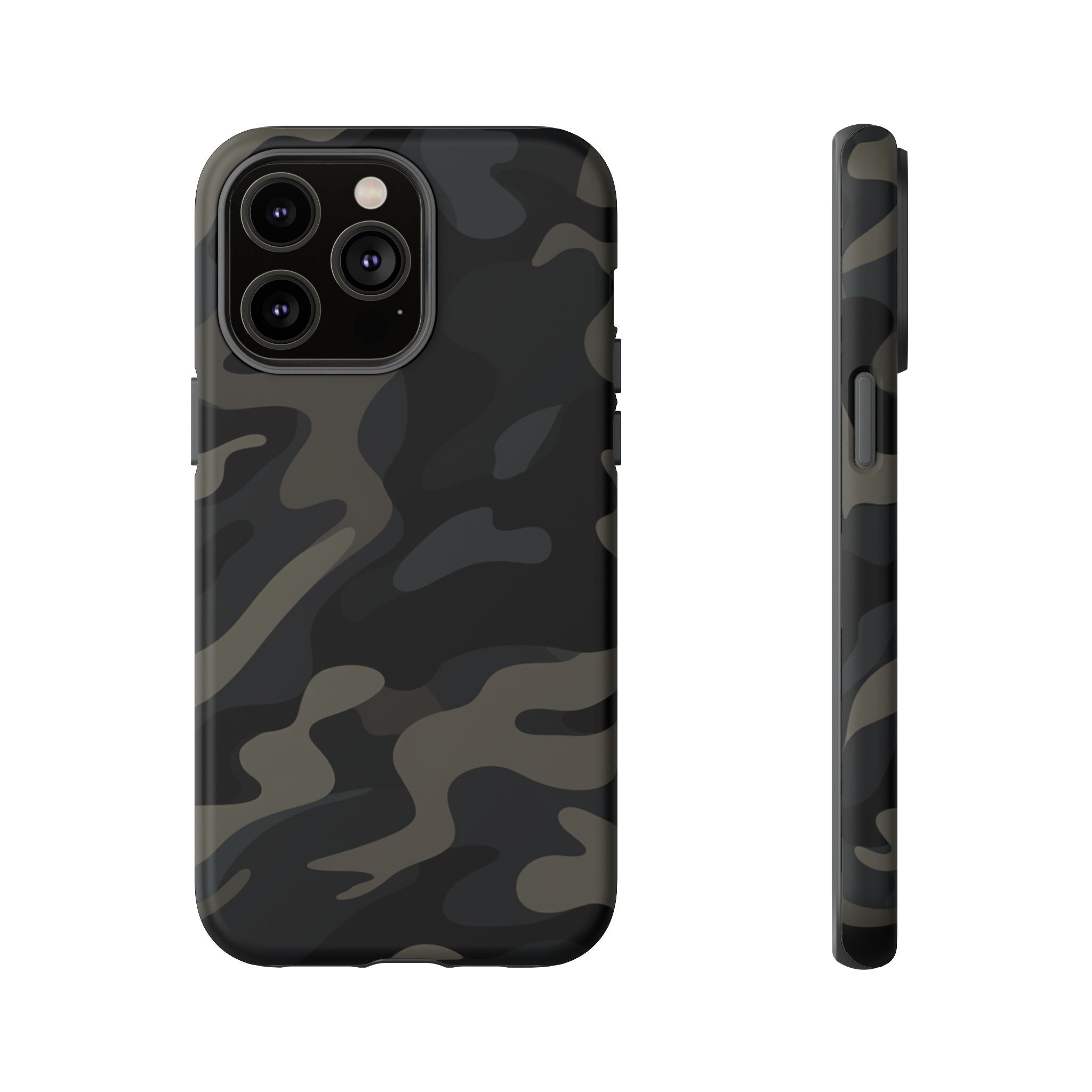 Black Camouflage Phone Case for iPhone, Samsung and Google Pixel iPhone 14 Pro Max Matte
