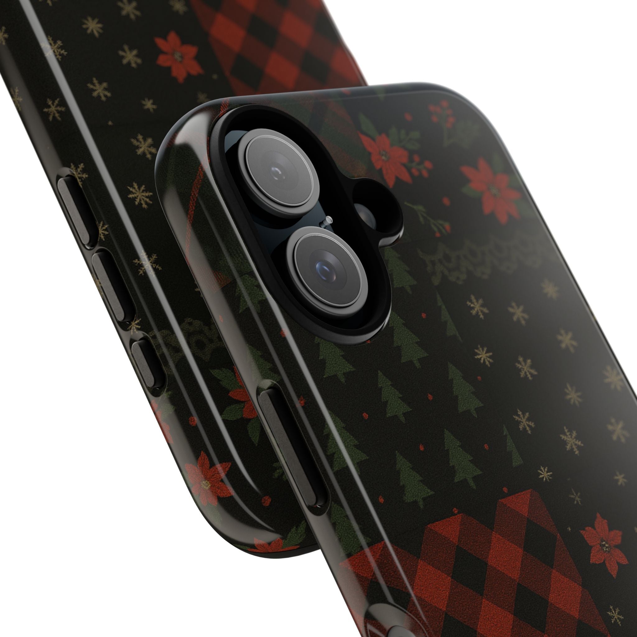 Black Festive Phone Case - Christmas Phone Cover - Tough Design