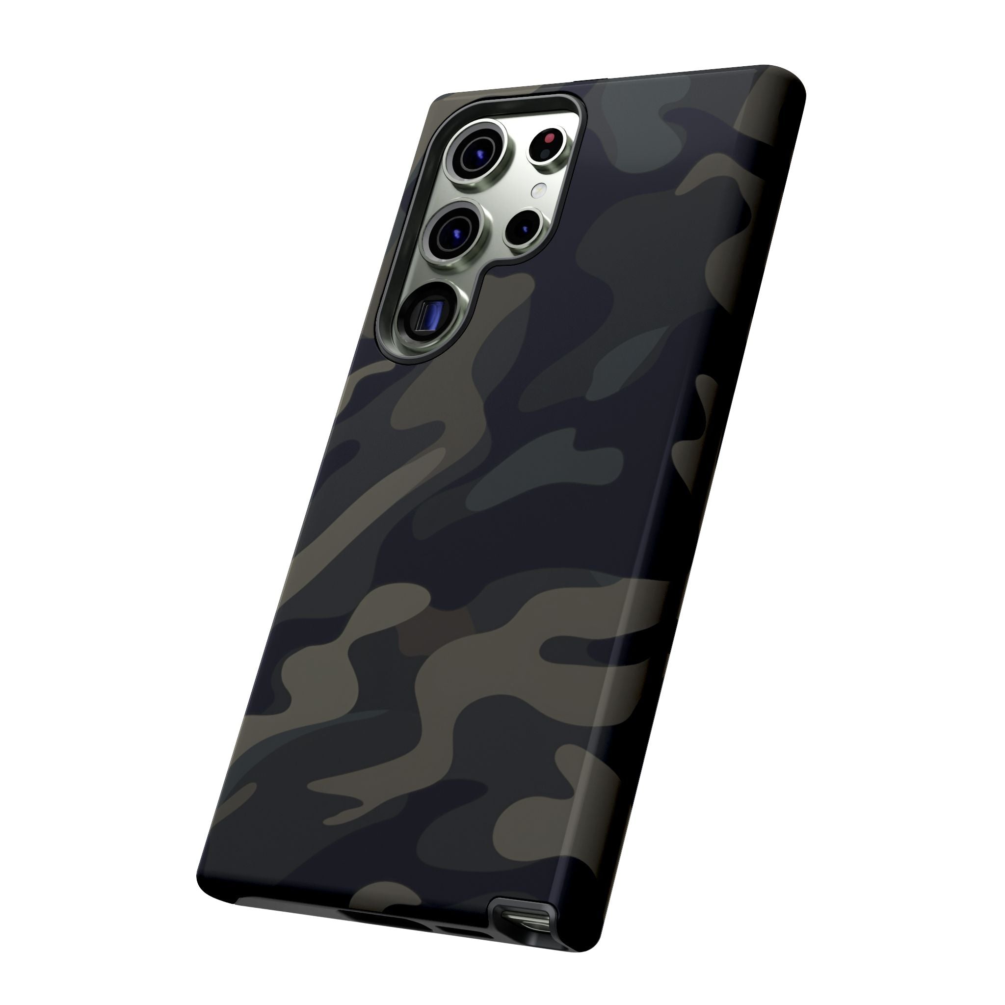 Black Camouflage Phone Case for iPhone, Samsung and Google Pixel