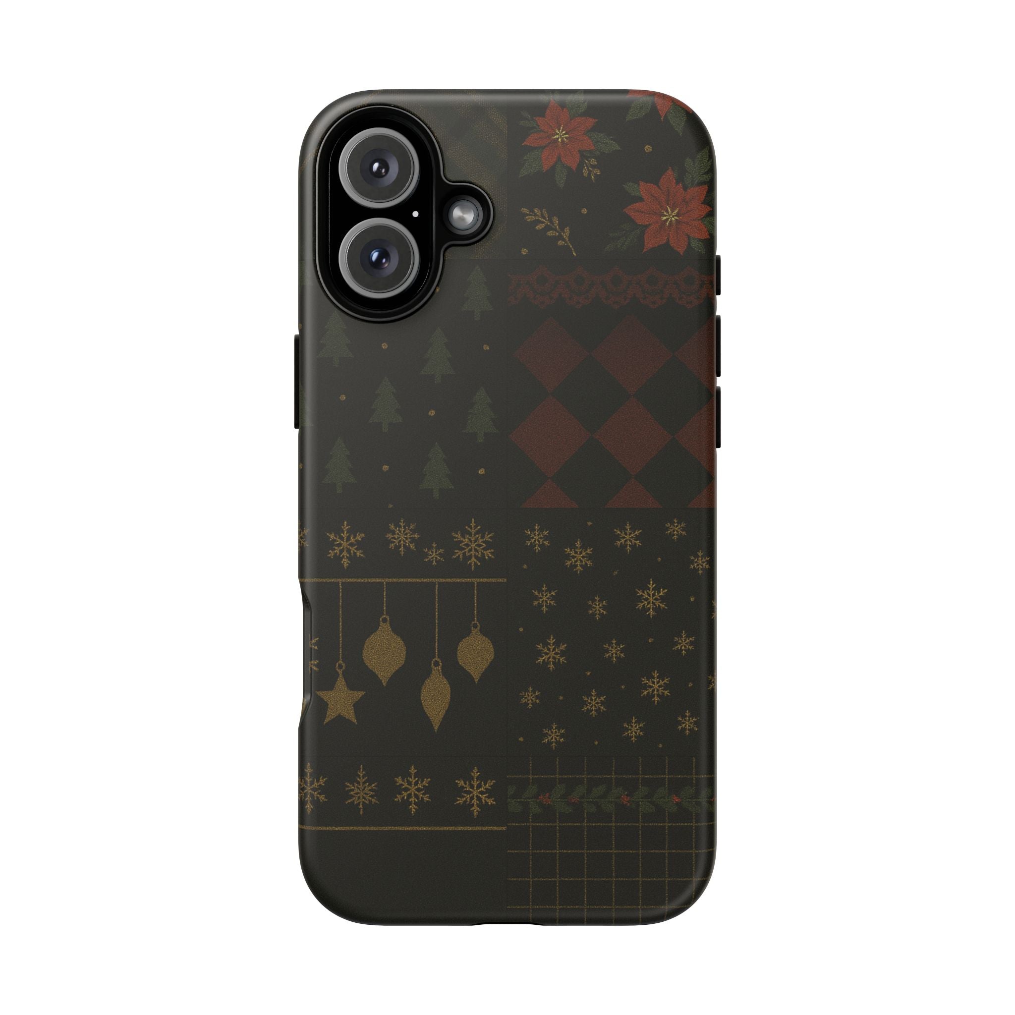 Black Luxury Phone Case for Christmas Festive Season - Tough design iPhone 16 Plus Matte