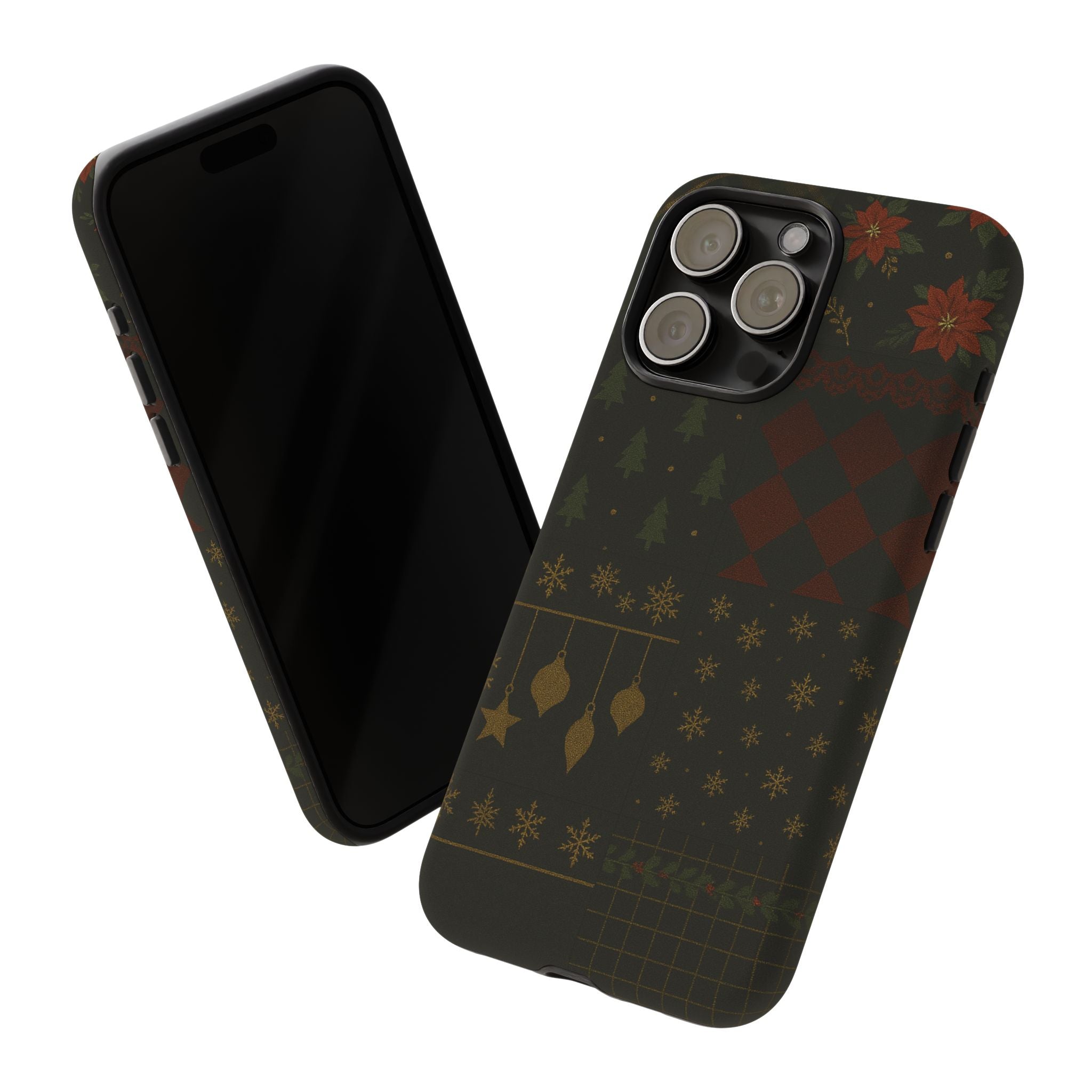 Black Luxury Phone Case for Christmas Festive Season - Tough design