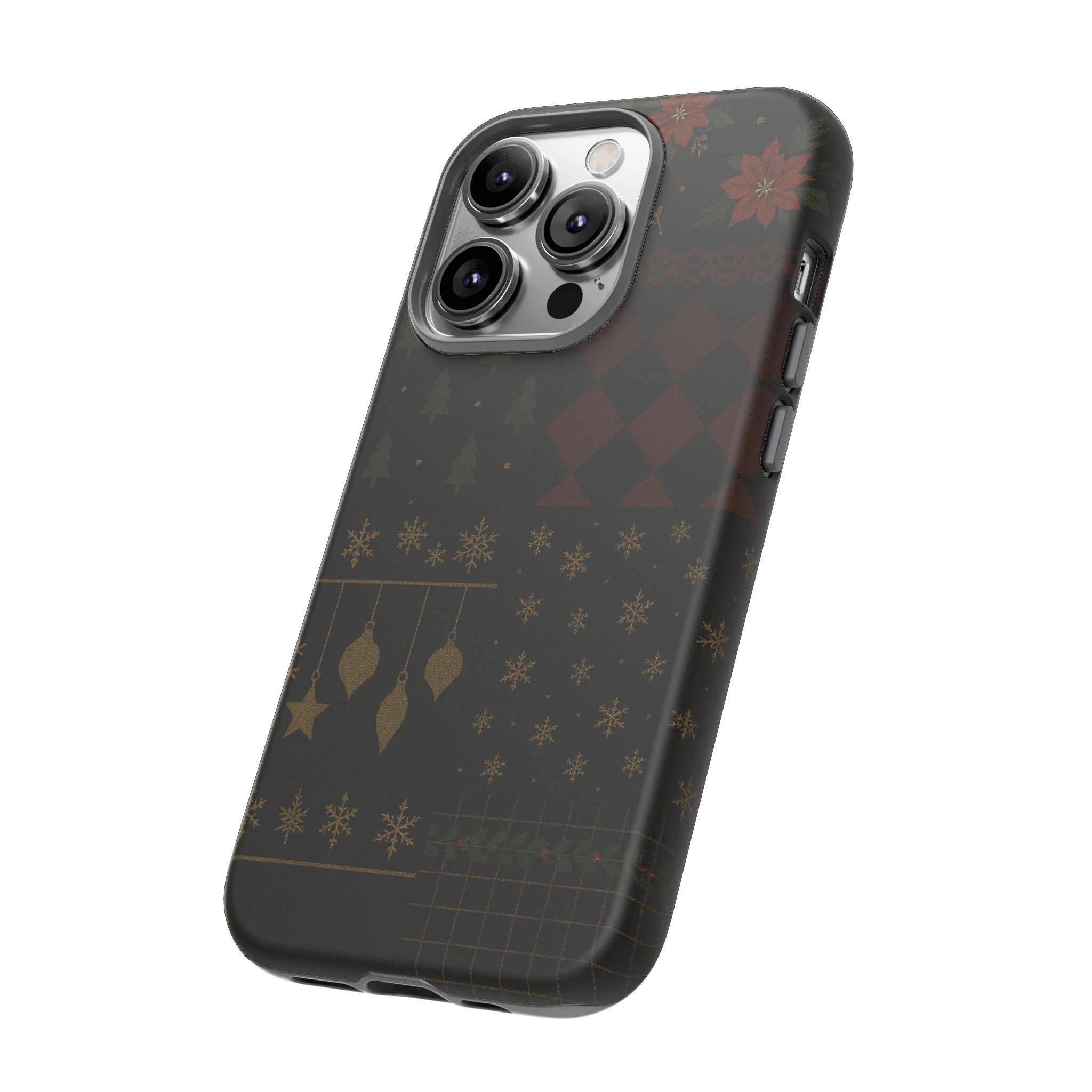 Black Luxury Phone Case for Christmas Festive Season - Tough design
