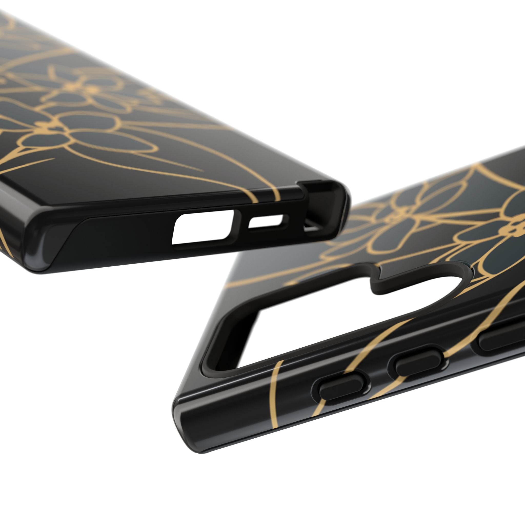 Golden Bloom - Elegant Floral Line Art Phone Case