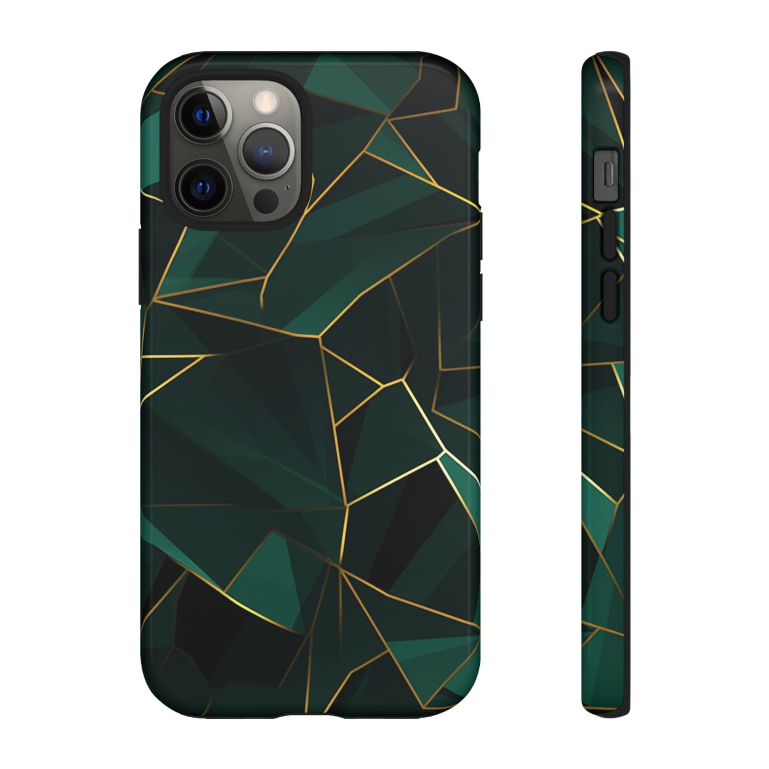 Emerald Veil - Geometric Luxe Phone Case iPhone 12 Pro Glossy