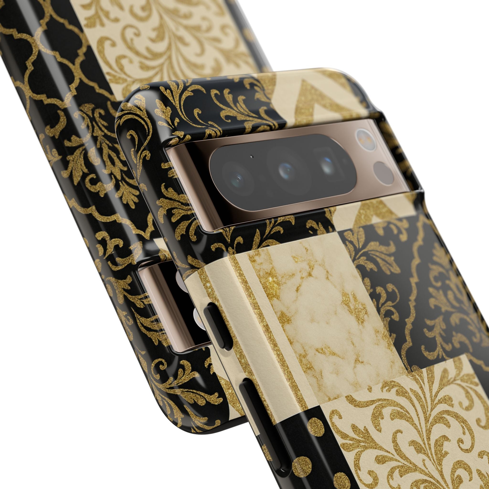 Phone Case, Luxury Black and Gold Festive Design for Christmas Gift, Holiday Decor, Tough Cases, Winter Celebration, Elegant iPhone Cover