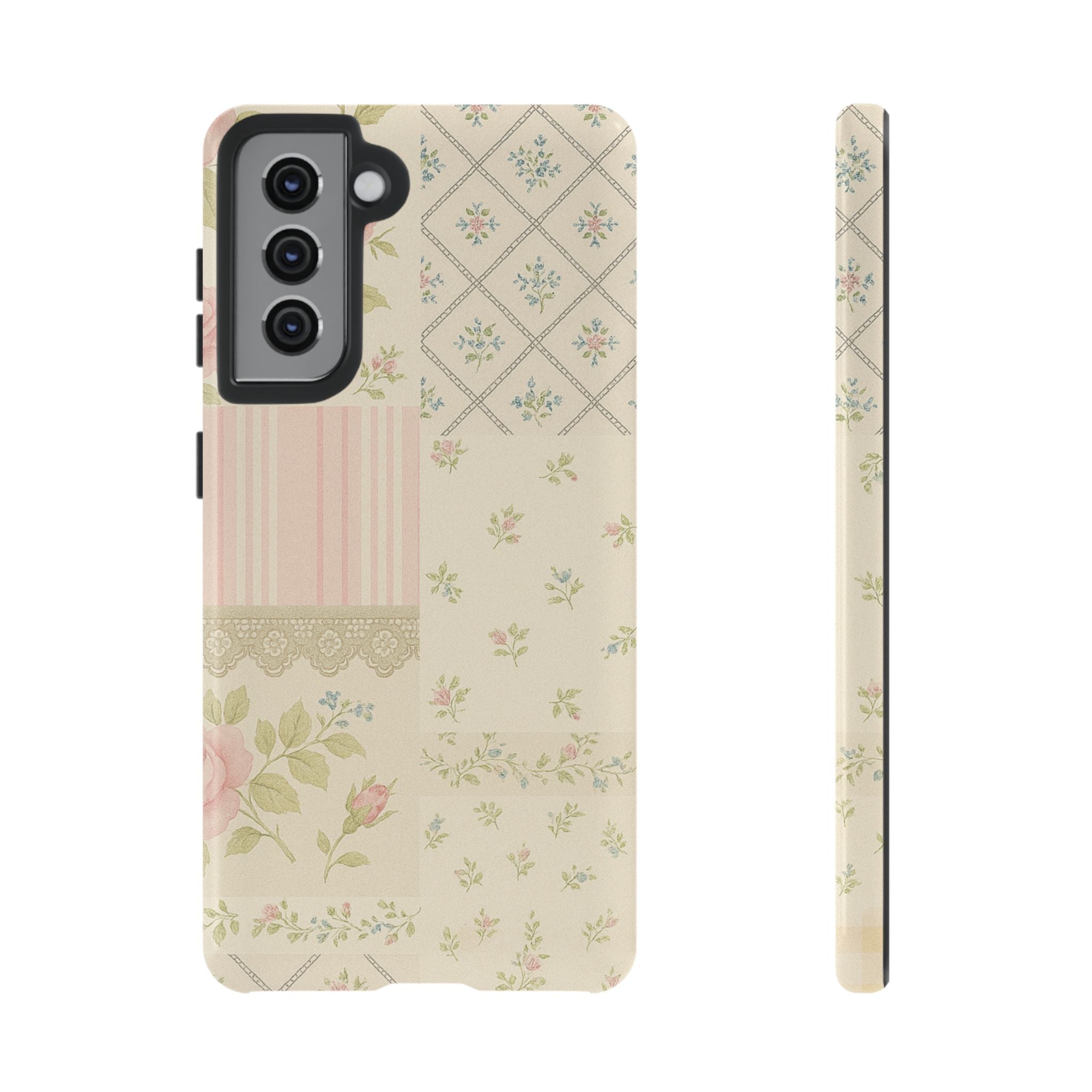 Floral Phone Case, Floral Tough Case, Protective Phone Case, Flower Case, Tough Phone Cover, Floral Tech Accessory Samsung Galaxy S21 Glossy