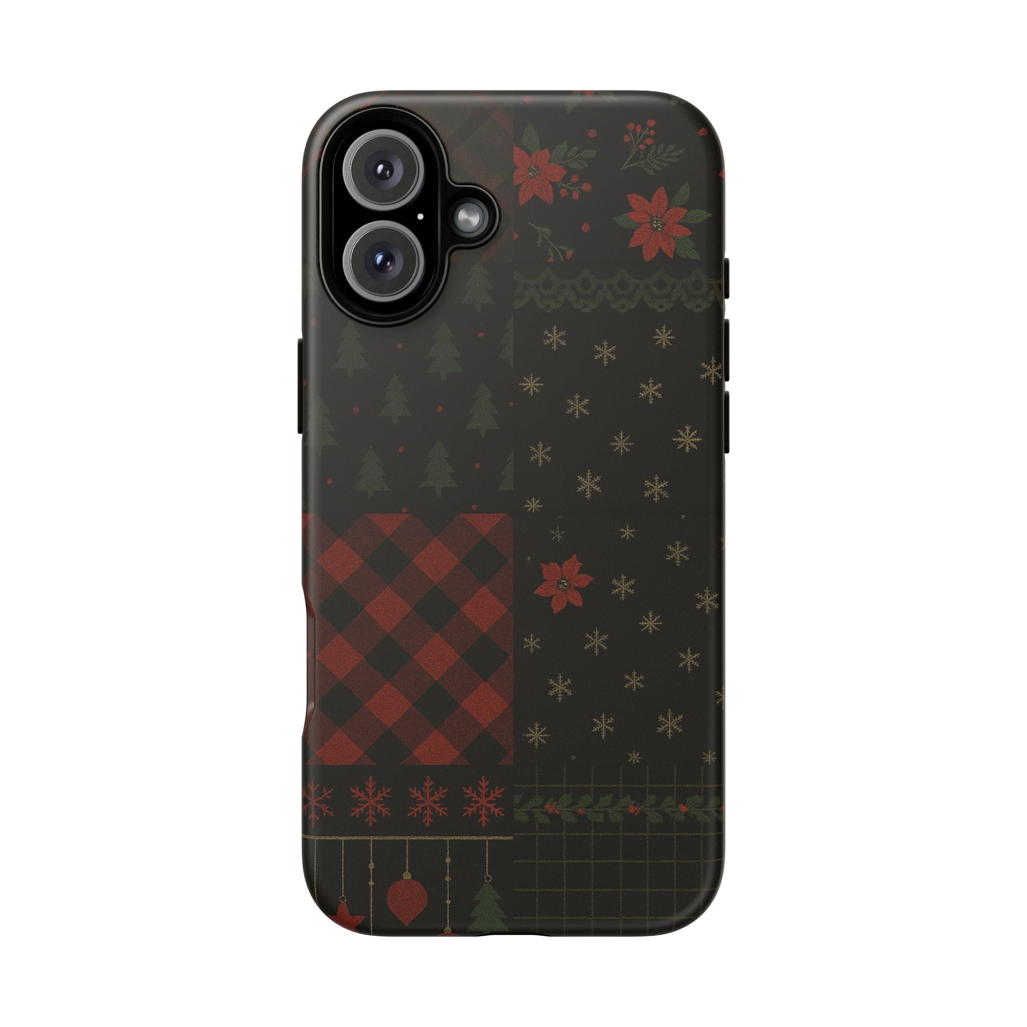 Black Festive Phone Case - Christmas Phone Cover - Tough Design iPhone 16 Plus Matte
