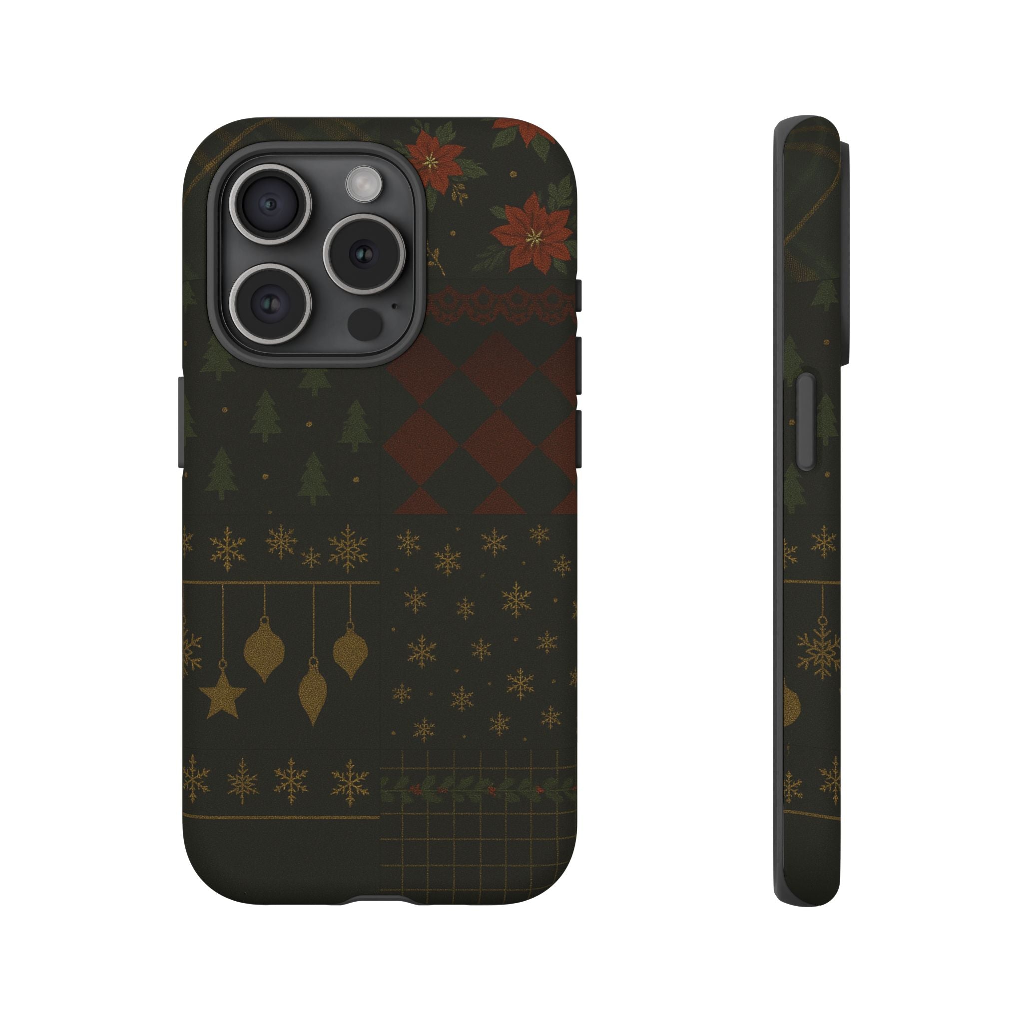 Black Luxury Phone Case for Christmas Festive Season - Tough design iPhone 15 Pro Matte