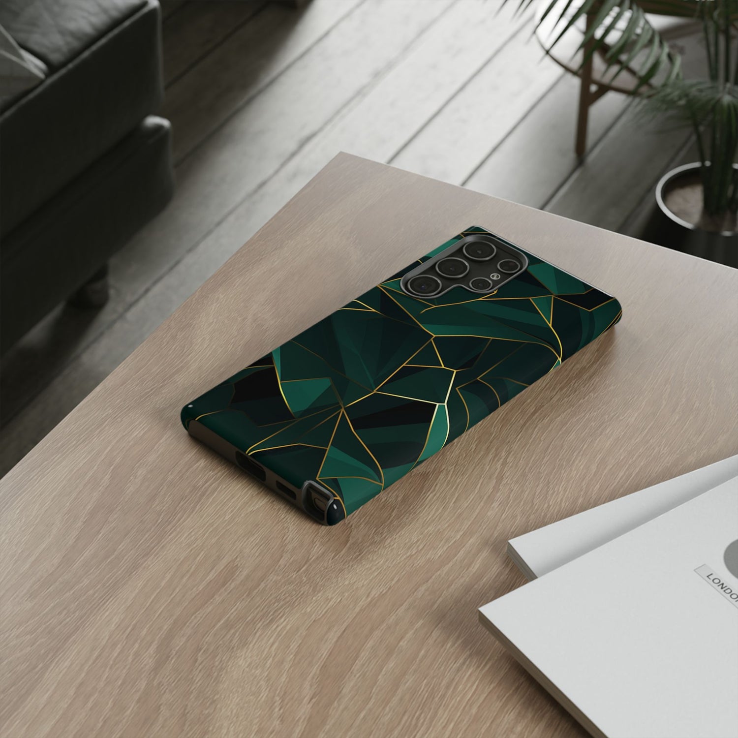 Emerald Veil - Geometric Luxe Phone Case
