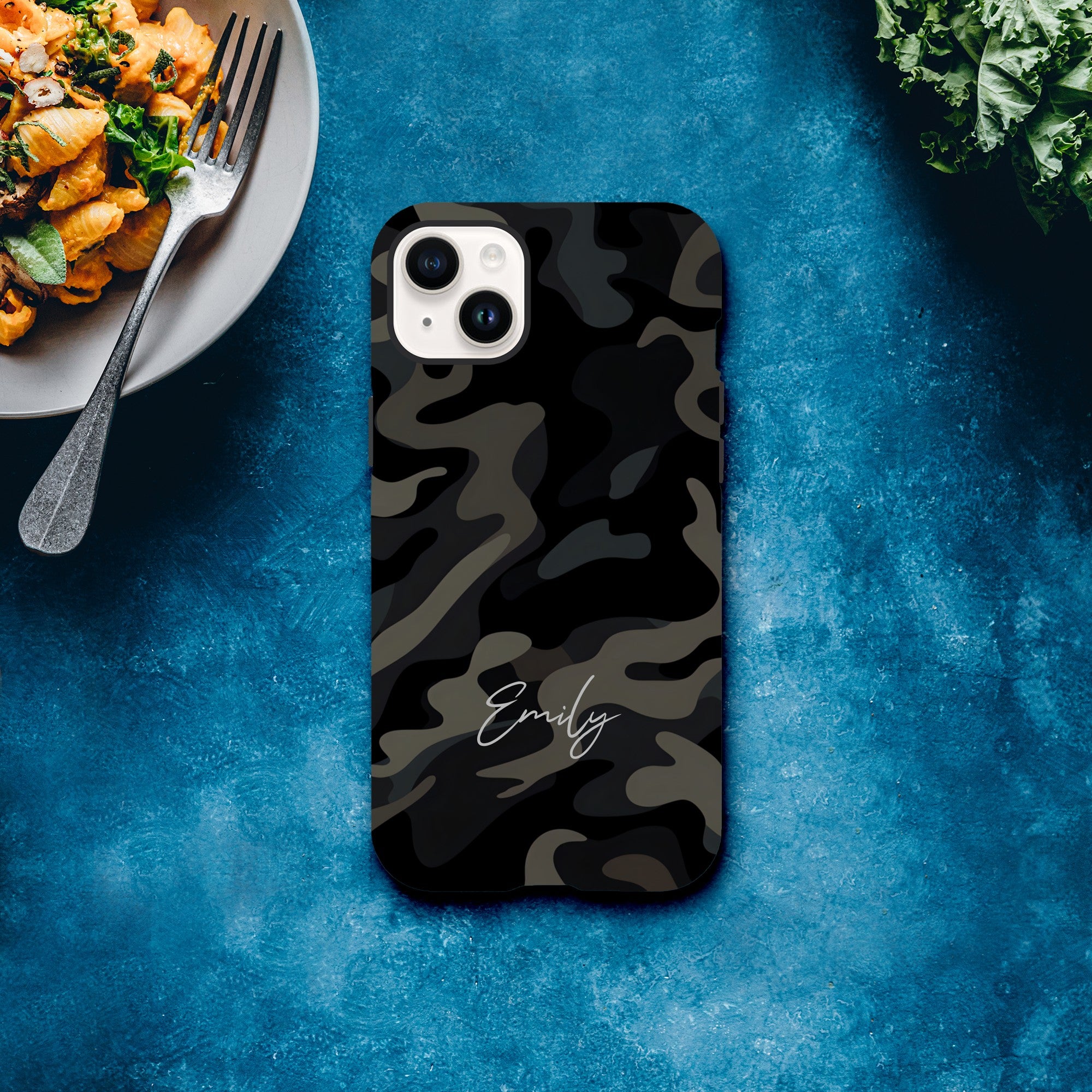 Personalized Camouflage iPhone Case - Tough Double-Layered Protection Cover iPhone 14 Plus